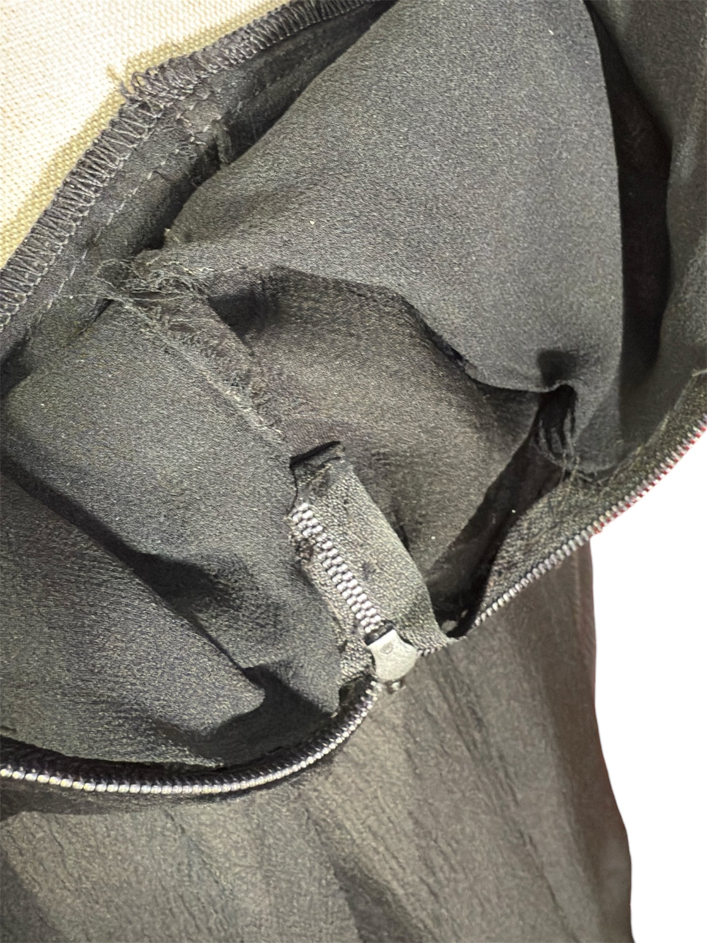 1979 Spring-Summer Christian Dior Paris Black Sleeveless Ruffle Neck Dress