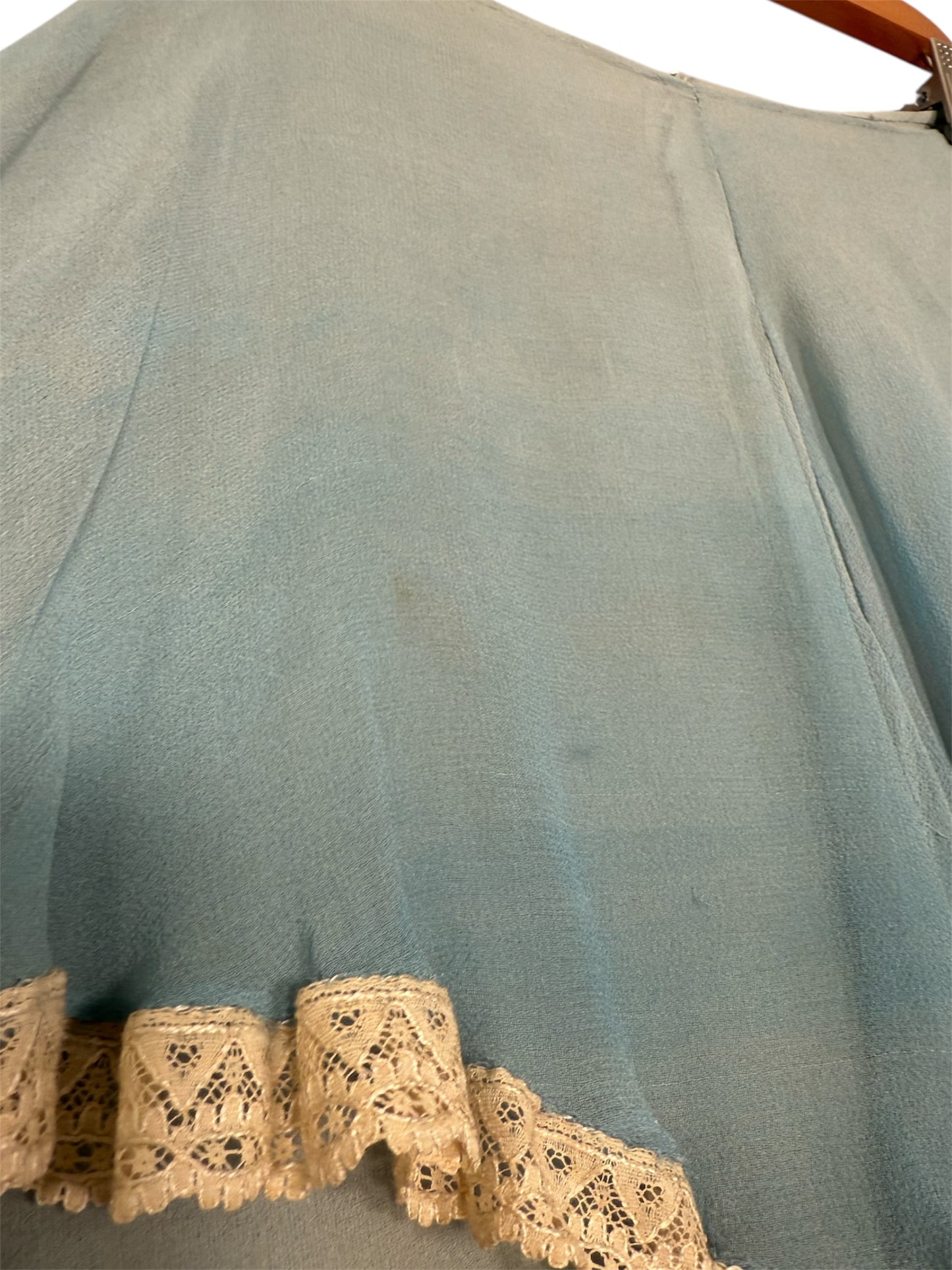 1930s Powder Blue Sheer Tap Pants/Step Ins with Lace Ruffle Trim