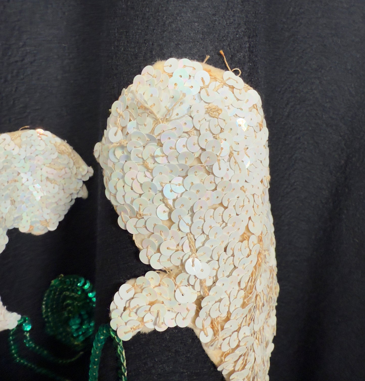 1950s Joan Rafferty Black Wool Circle Skirt With Sequin Cat Appliqué