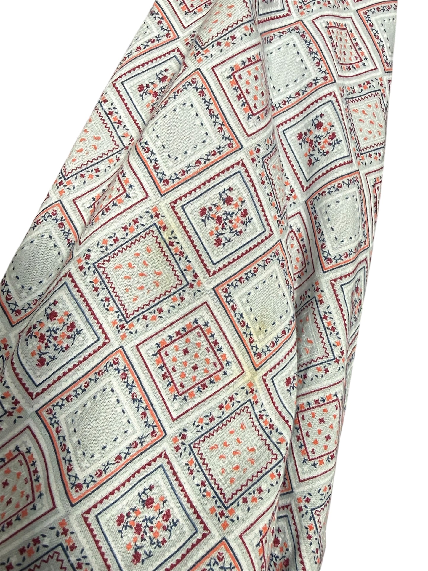 1970s Gunne Sax Cotton Prairie Dress Lace Trim Floral And Patchwork Pattern