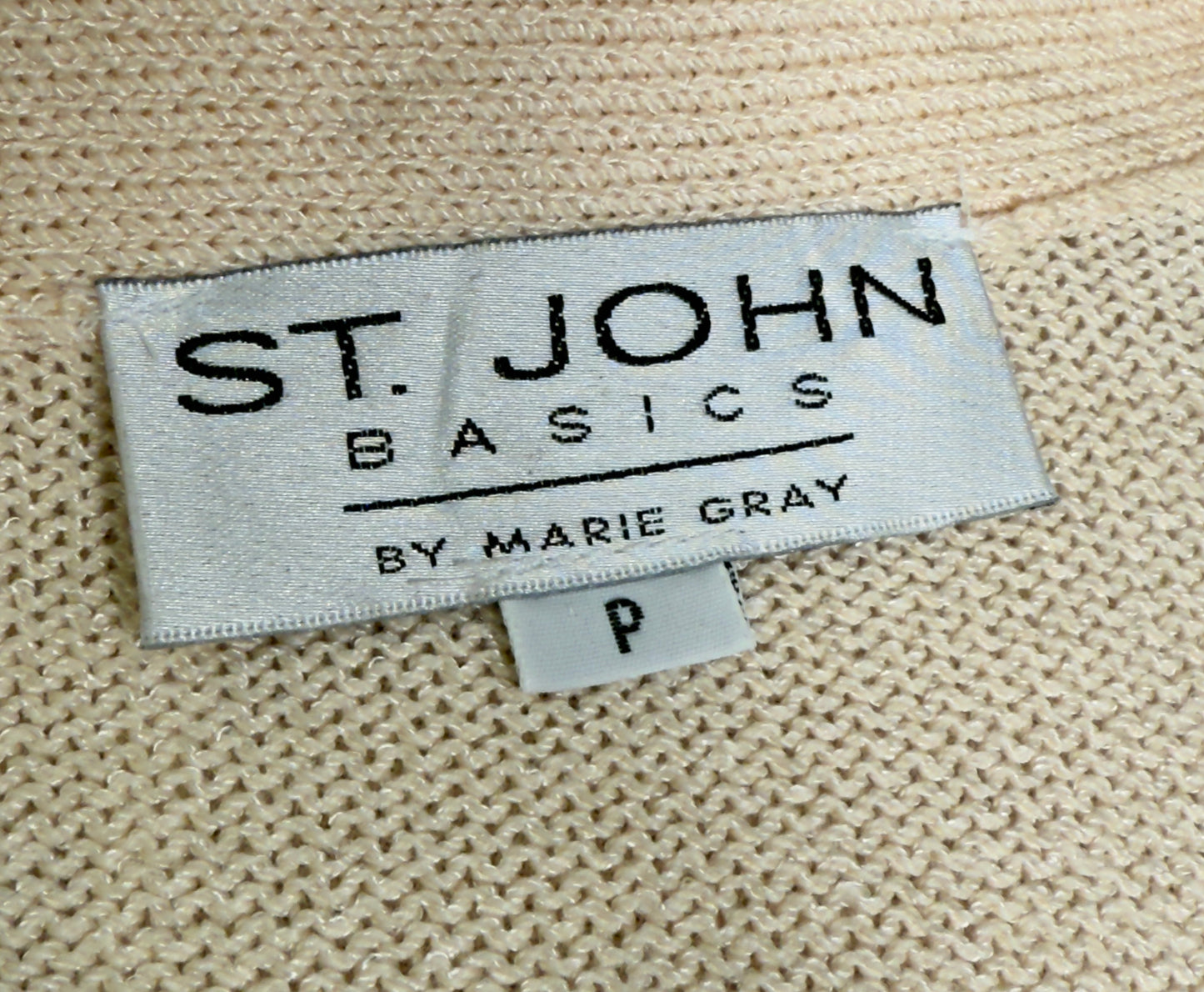 1980s St John Basics Cream Deadstock Knit Cardigan