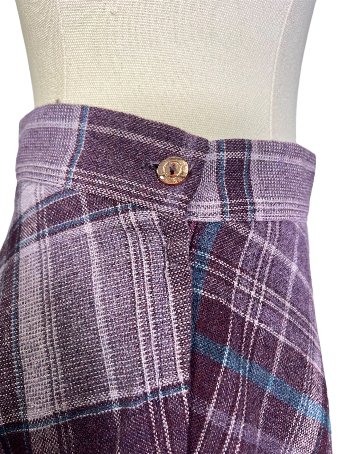 70s Wool Plaid Skirt