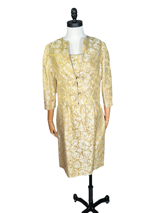 60s Gold Dress and Jacket Set
