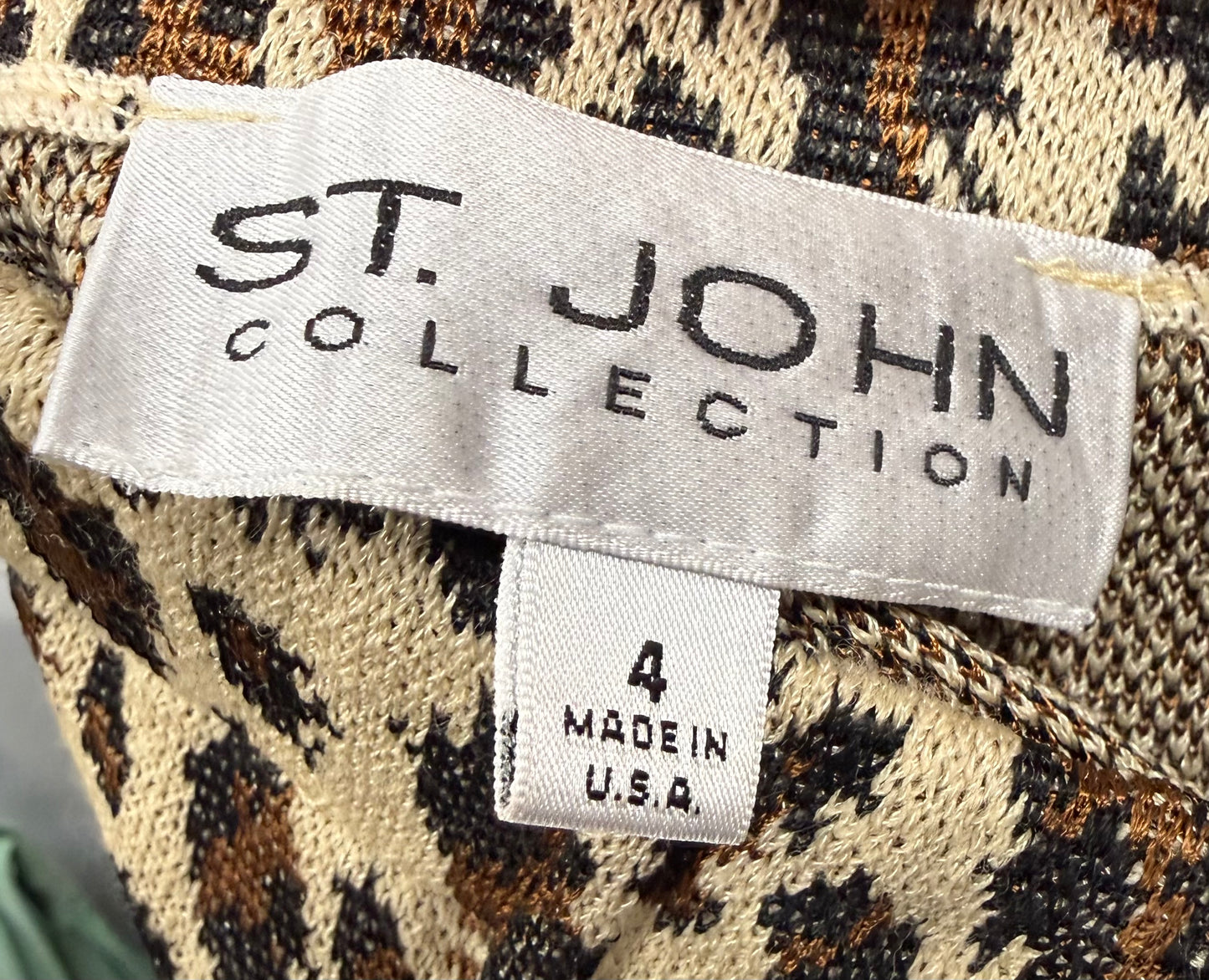 80s/90s St. John Leopard Print Knit Pencil Skirt