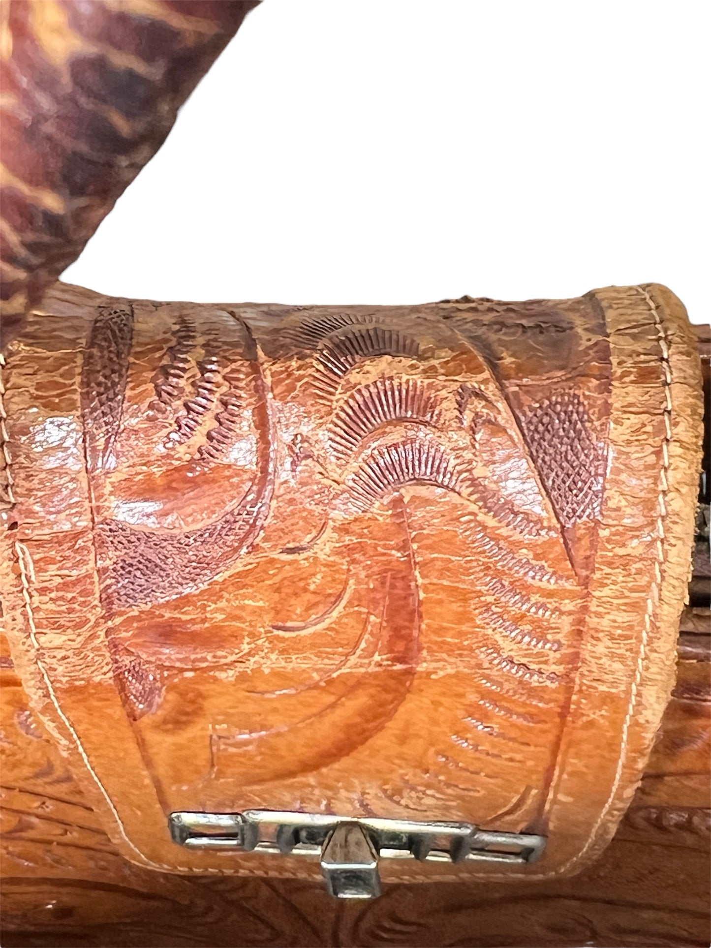 70s Carved Leather Bag