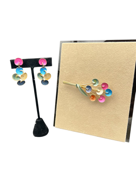 60s Kramer Earrings and Brooch Set