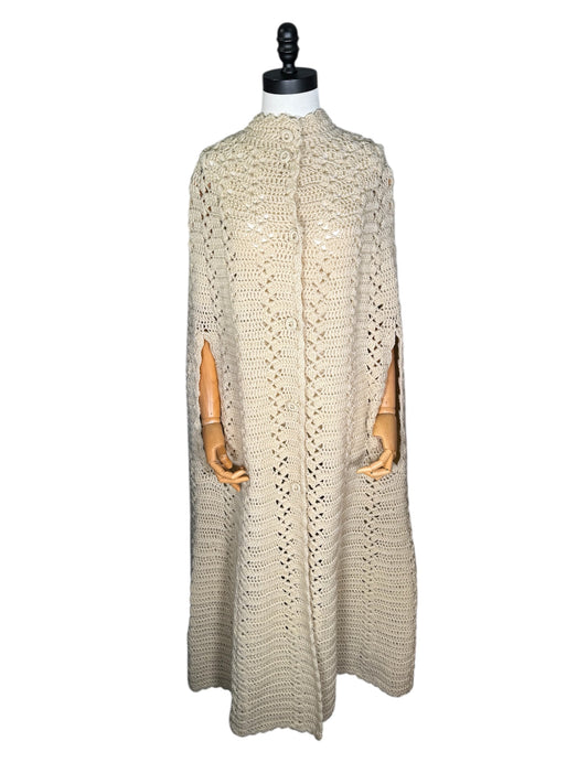 70s Handmade Knit Cape