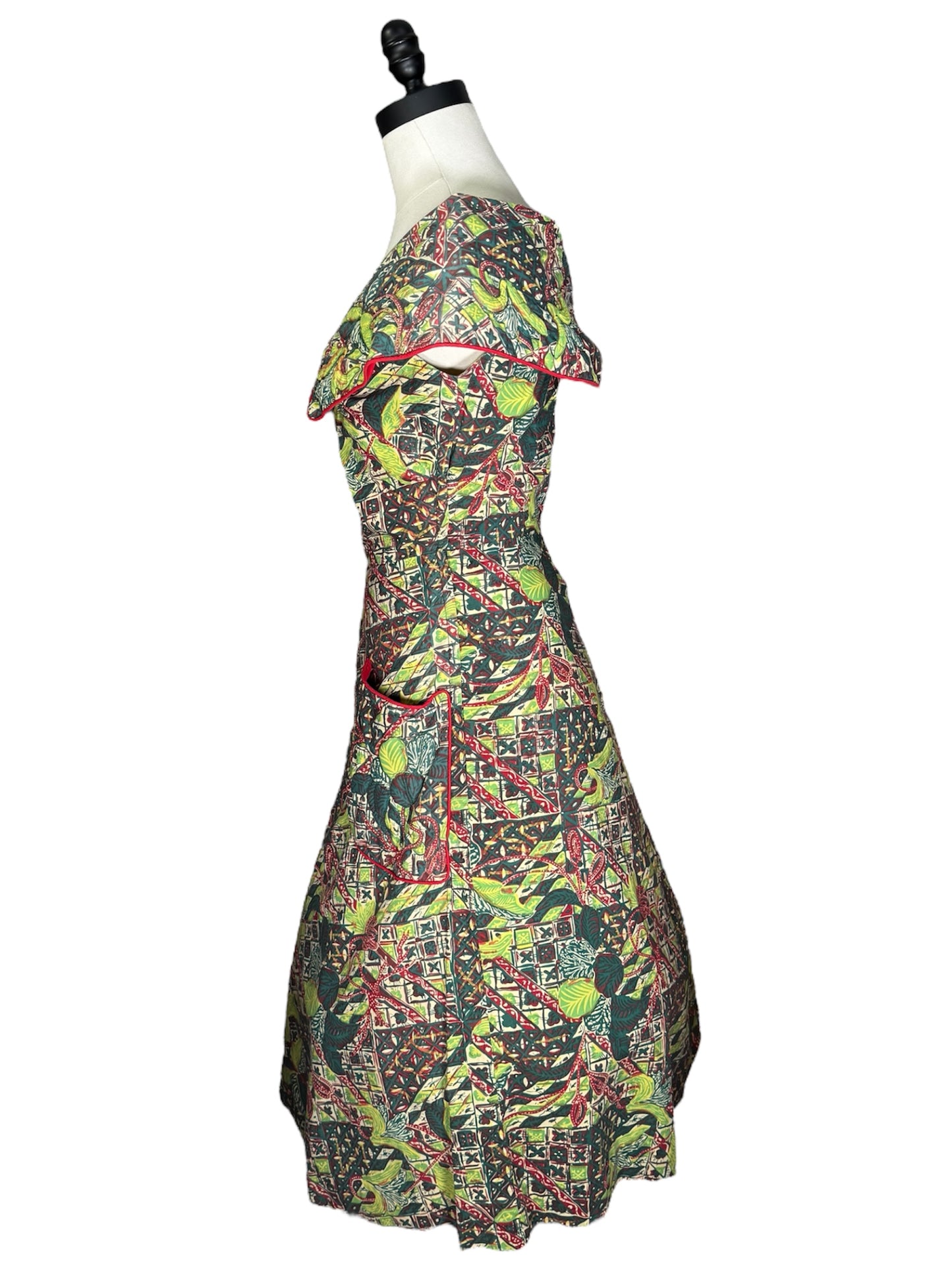 50s Tropical Floral Dress