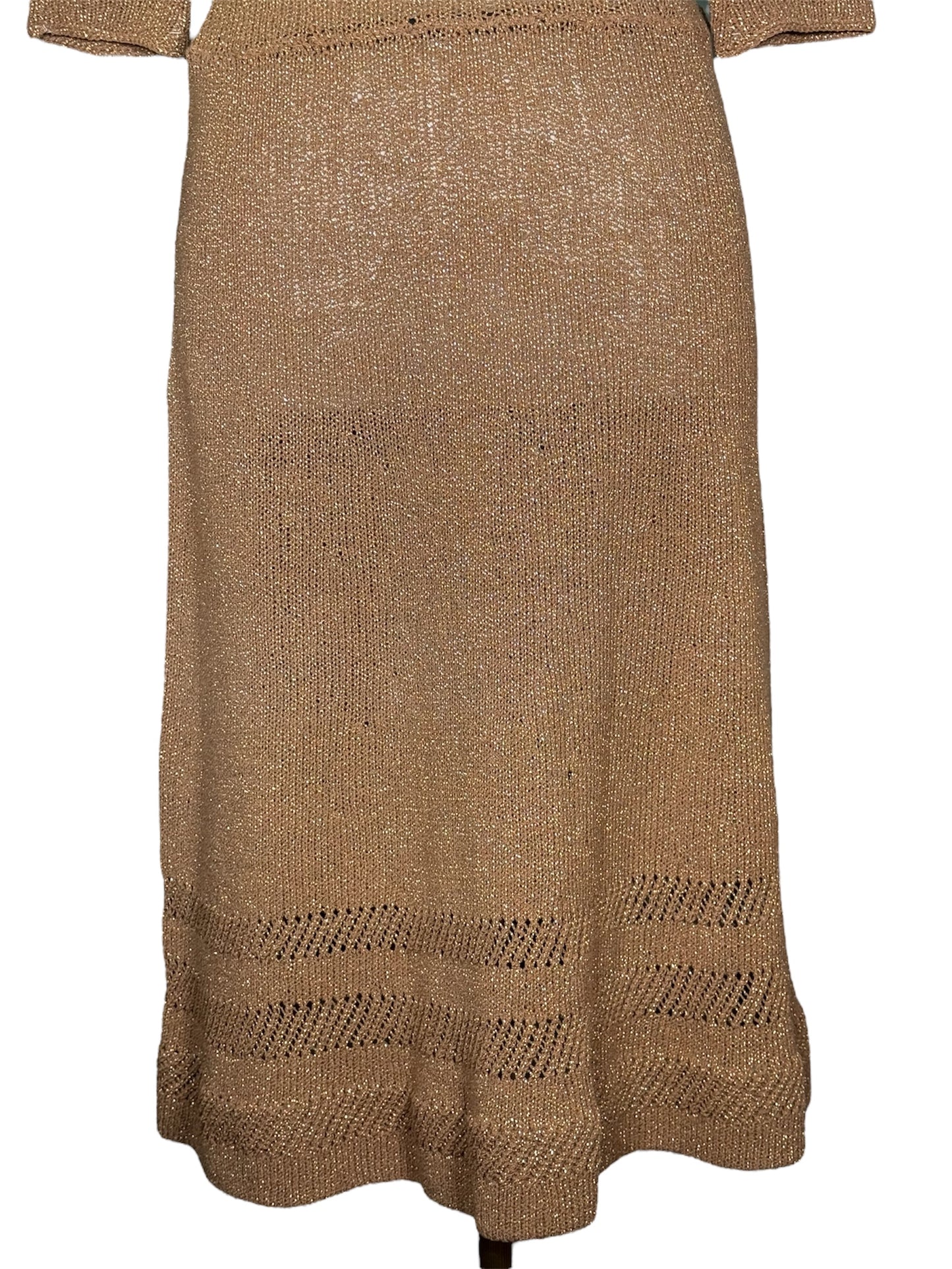 50s Bronze Metallic Knit Dress