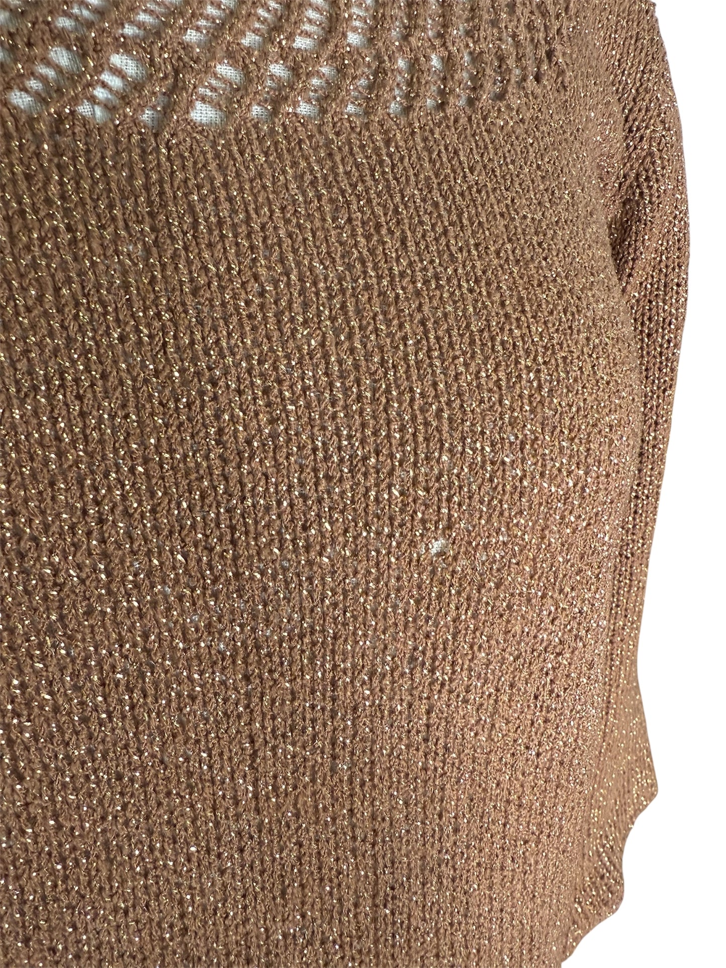 50s Bronze Metallic Knit Dress