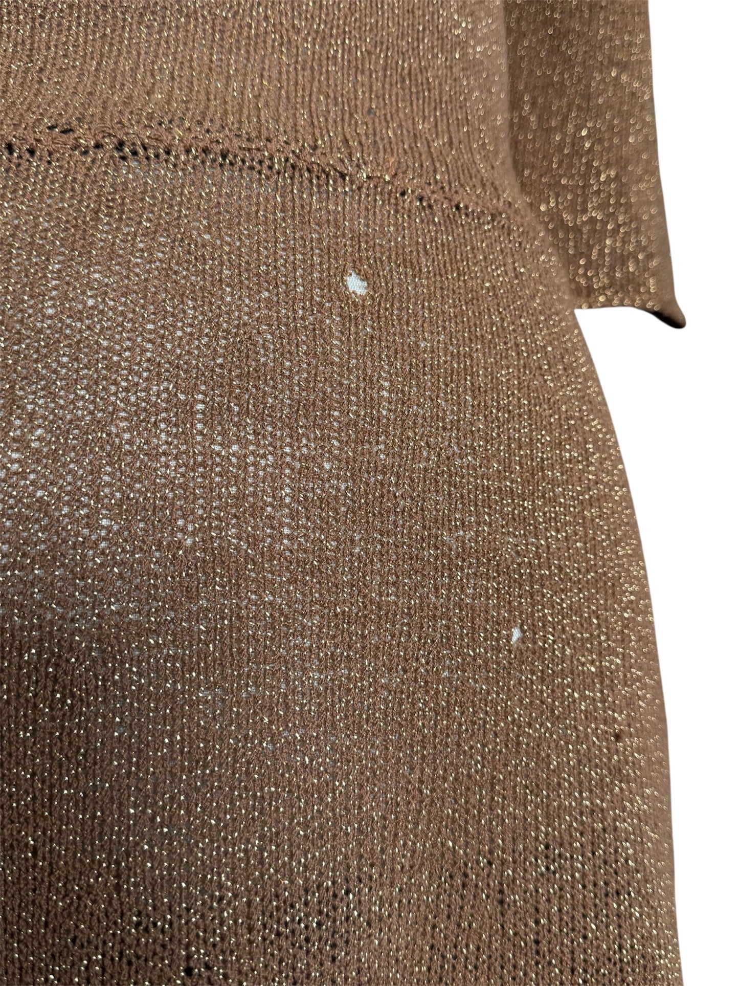 50s Bronze Metallic Knit Dress