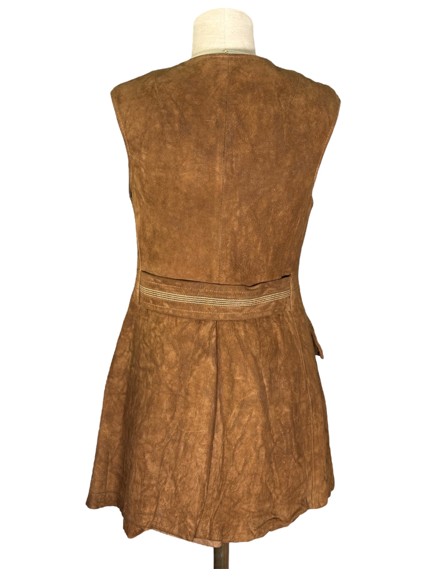 60s Suede Leather Mini Dress