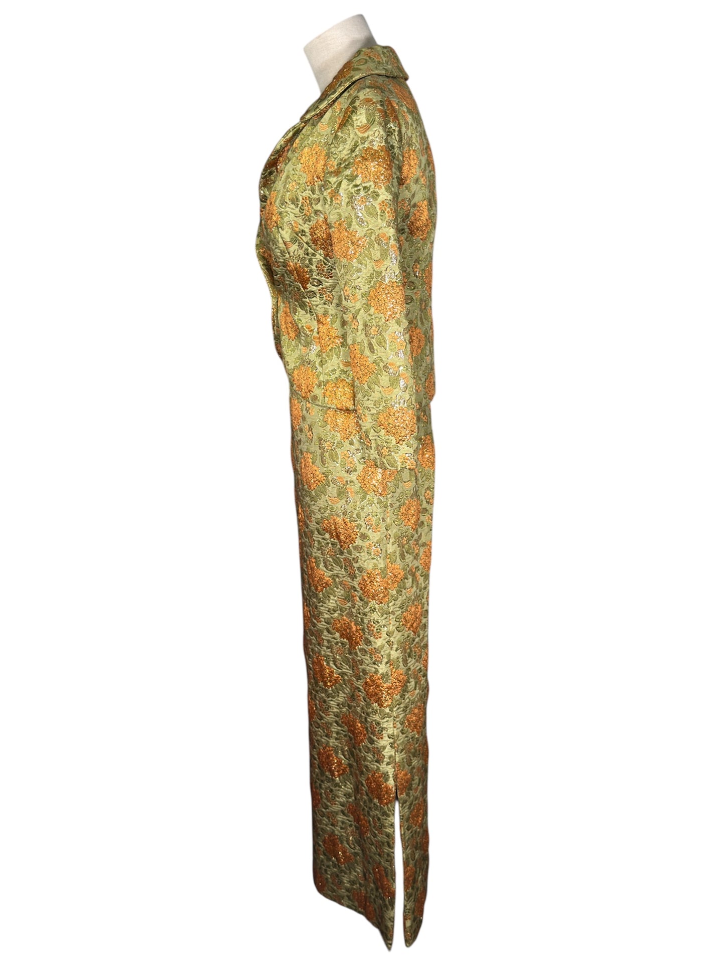 60s Metallic Maxi Dress Set