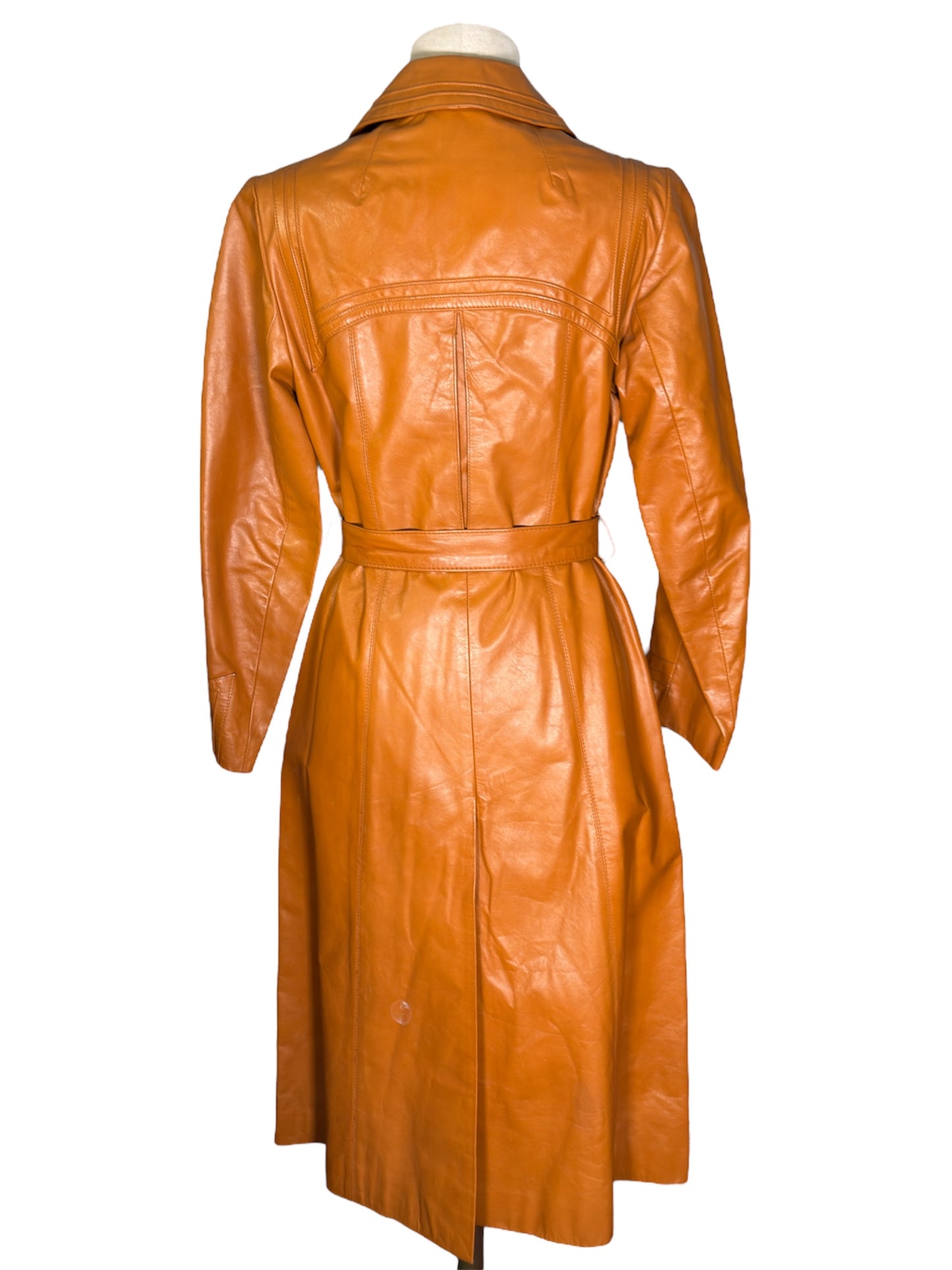 70s Suburban Heritage Leather Trench Coat