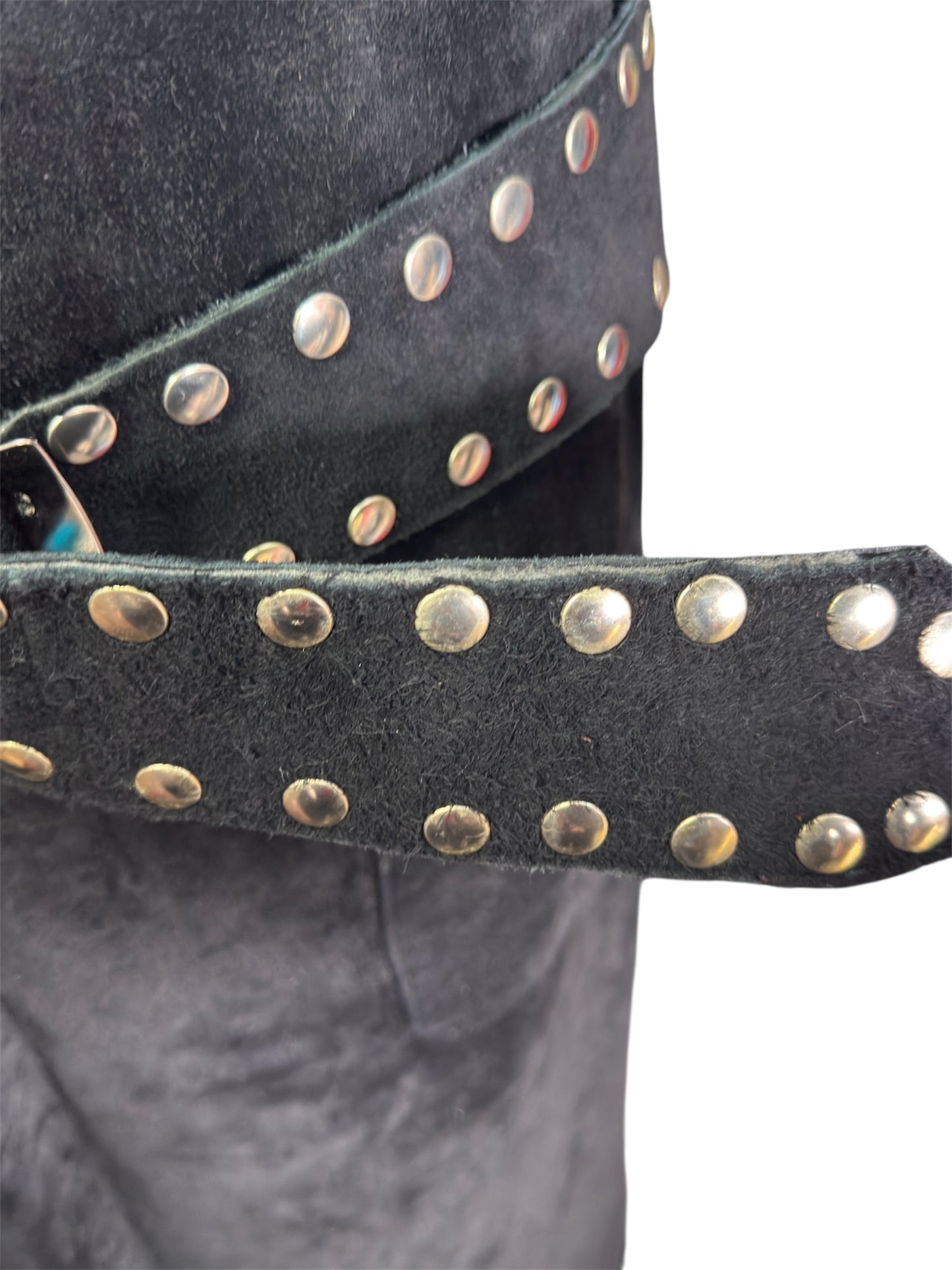 70s Suede Leather Anne Klein Saks Fifth Avenue Dress