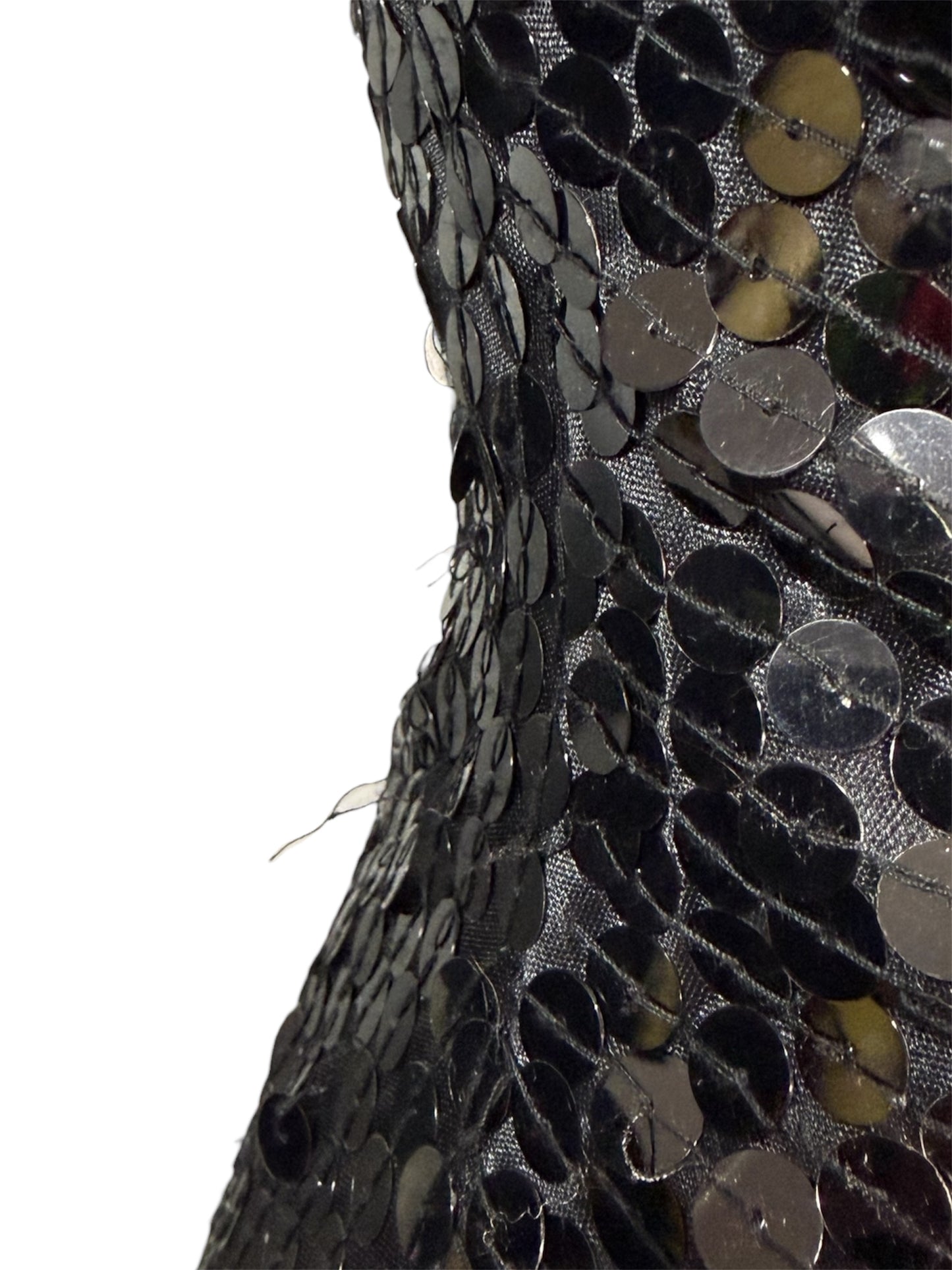 1980s Oleg Cassini Sequined Black Party Dress