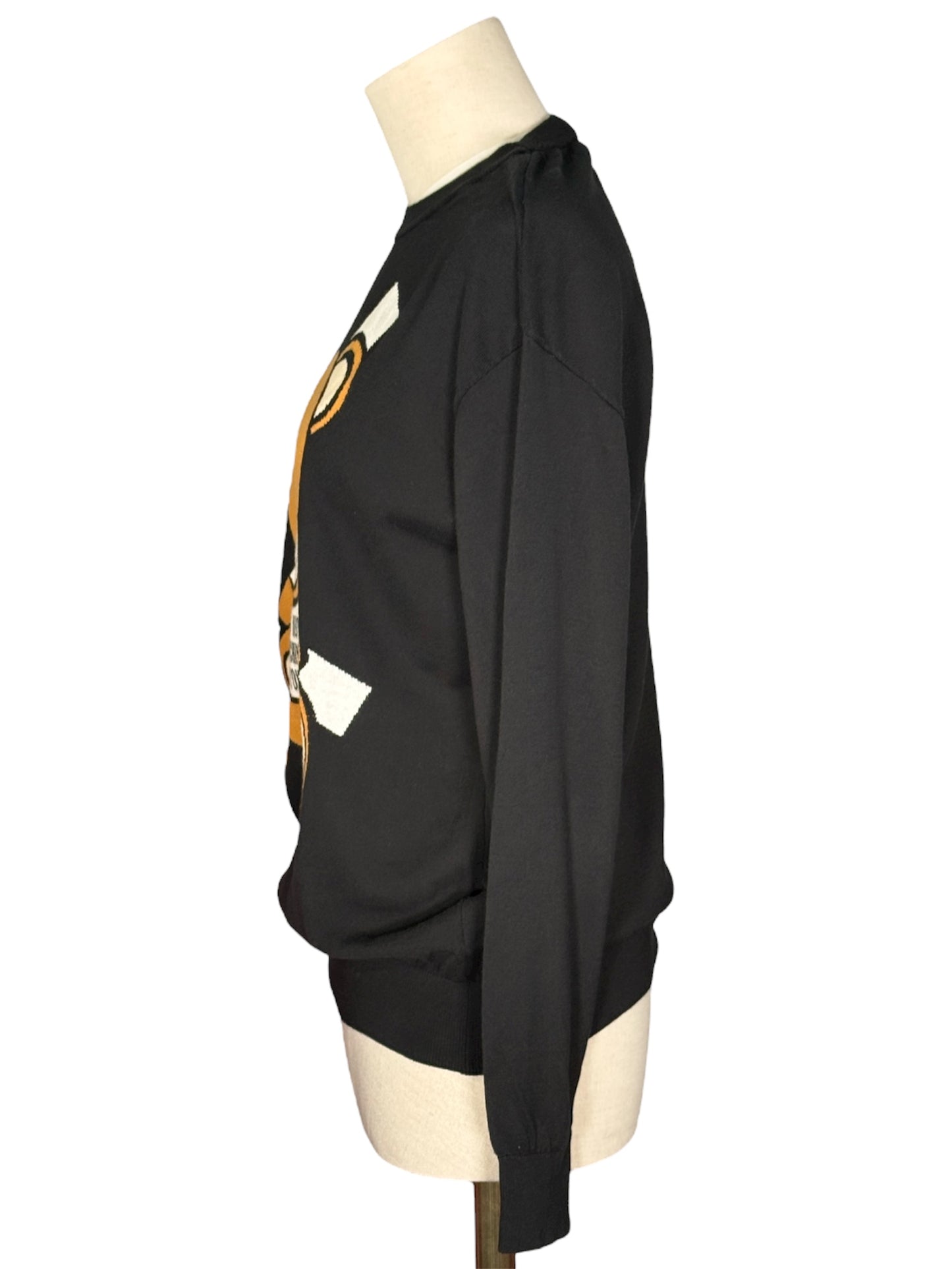 Moschino Couture Modern Teddy Bear Graphic Black Sweater