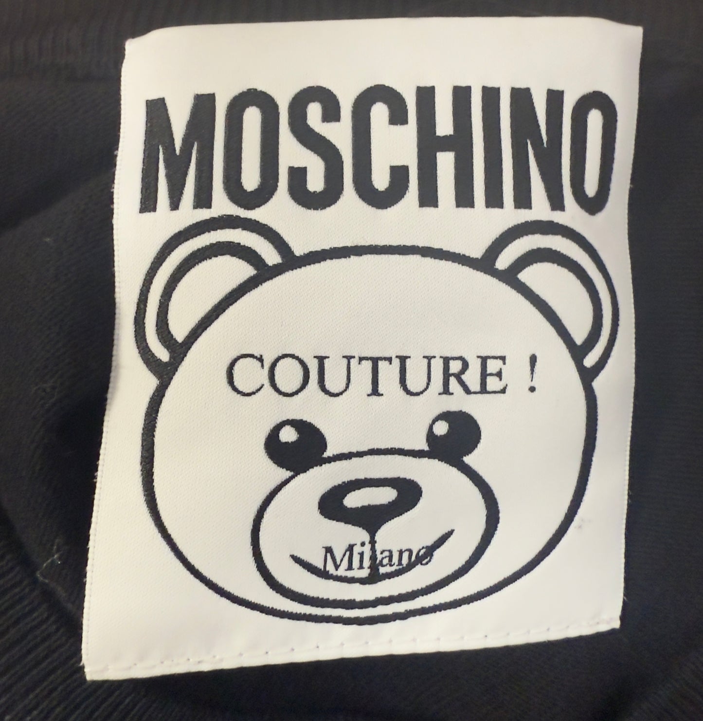 Moschino Couture Modern Teddy Bear Graphic Black Sweater