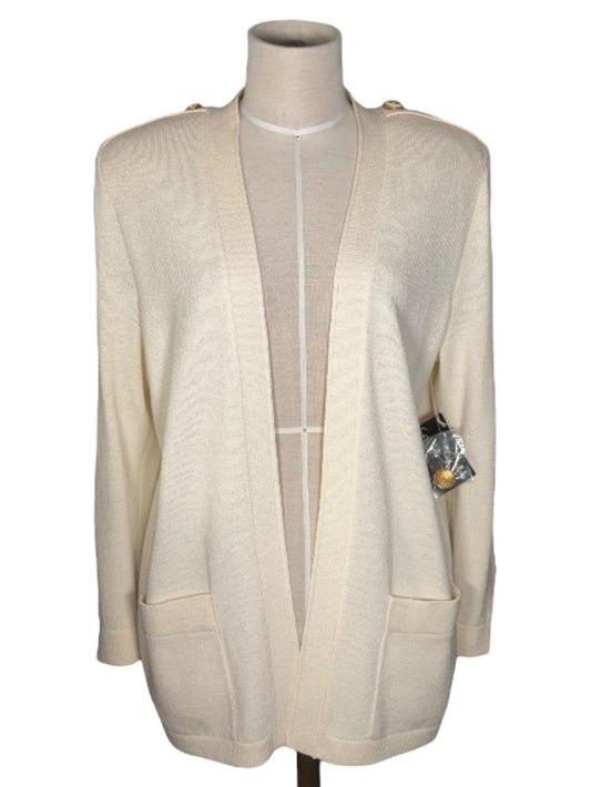 1980s St John Basics Cream Deadstock Knit Cardigan