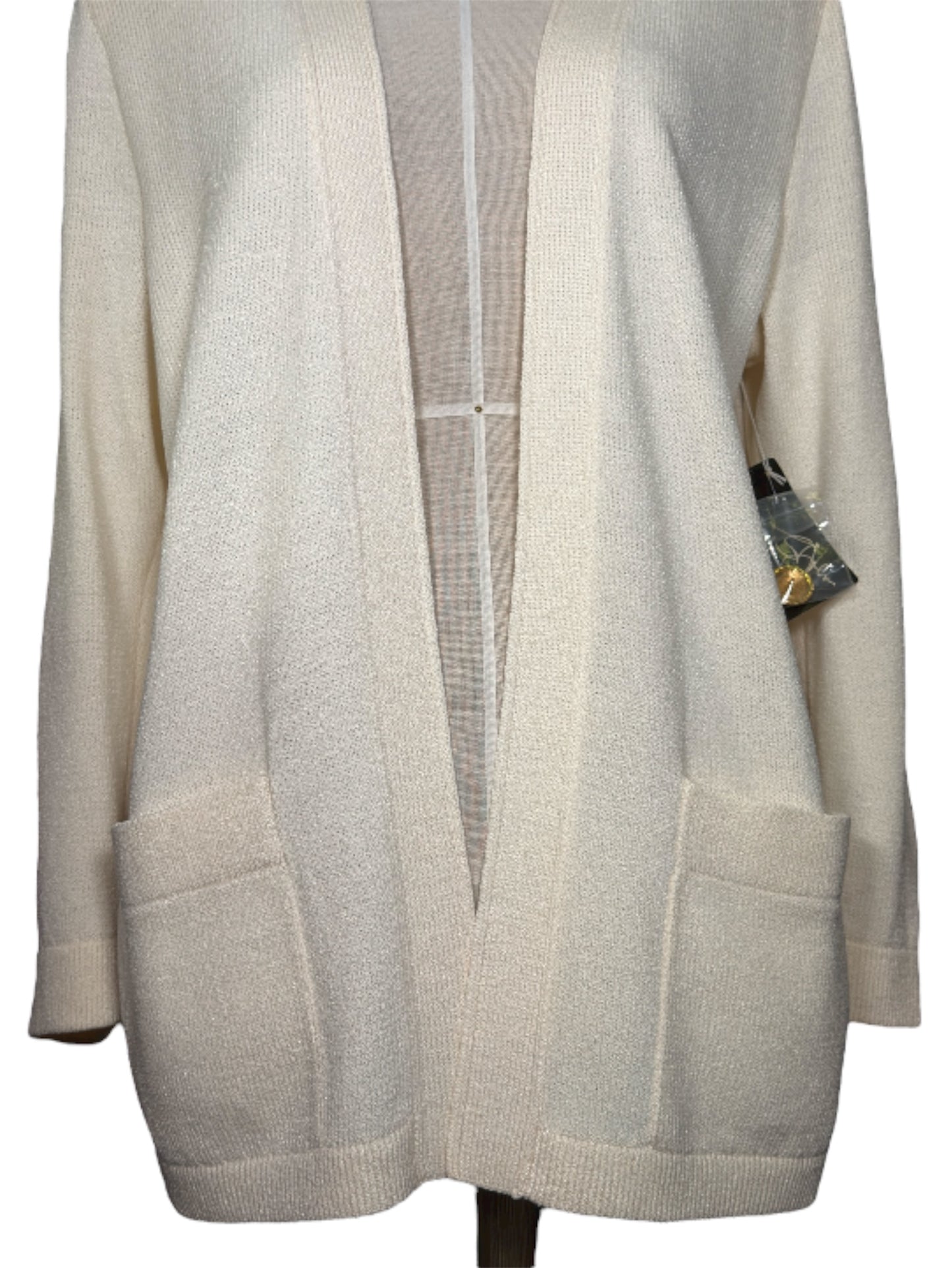 1980s St John Basics Cream Deadstock Knit Cardigan