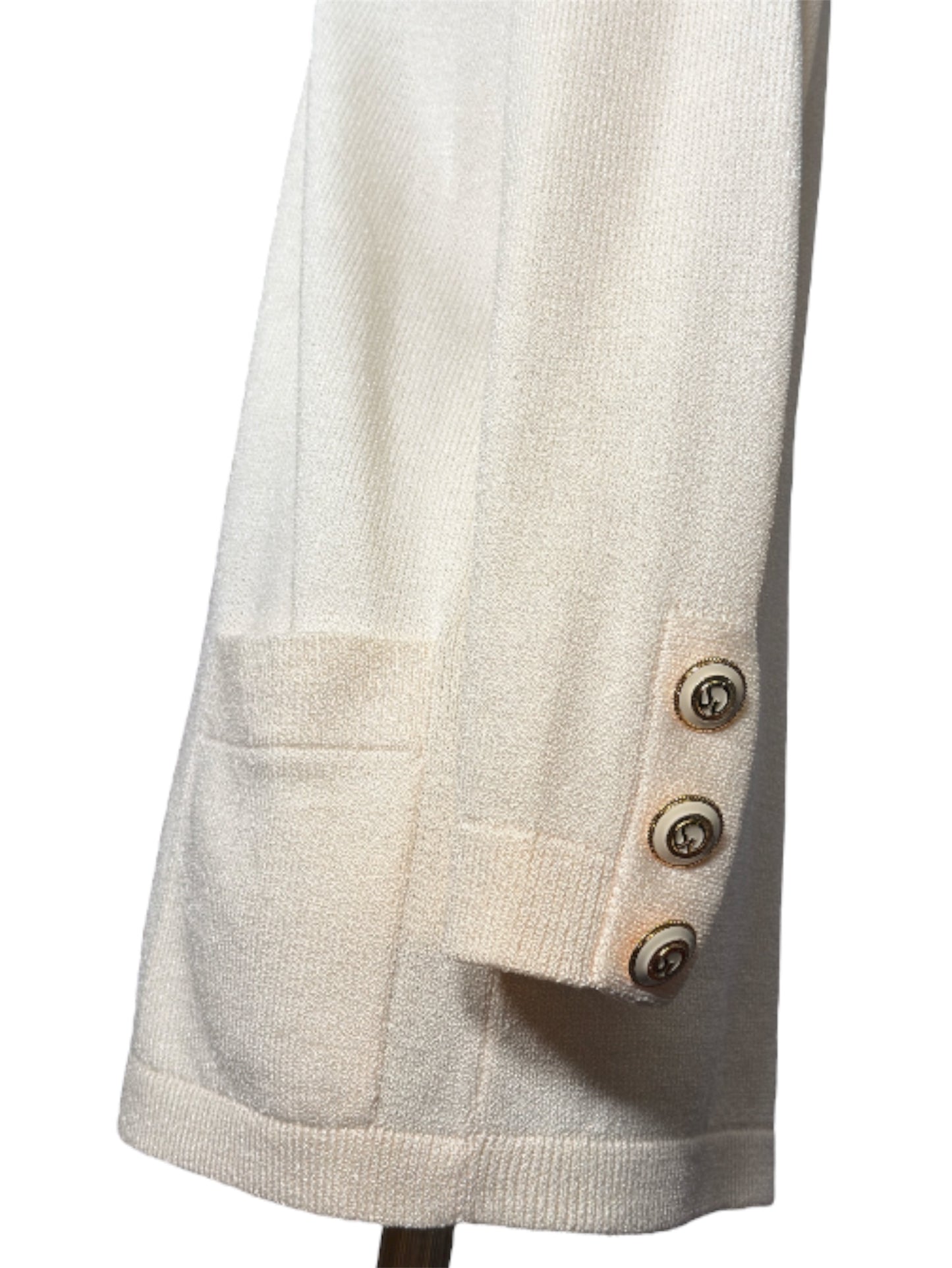 1980s St John Basics Cream Deadstock Knit Cardigan