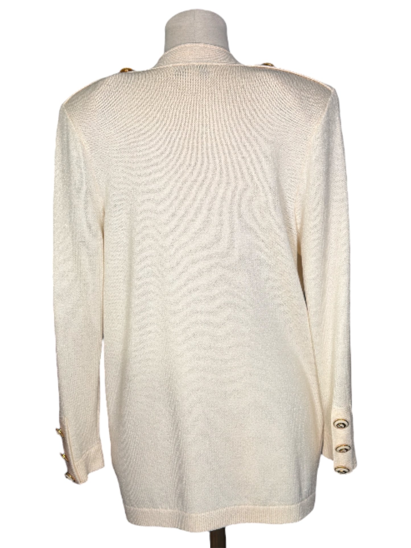1980s St John Basics Cream Deadstock Knit Cardigan