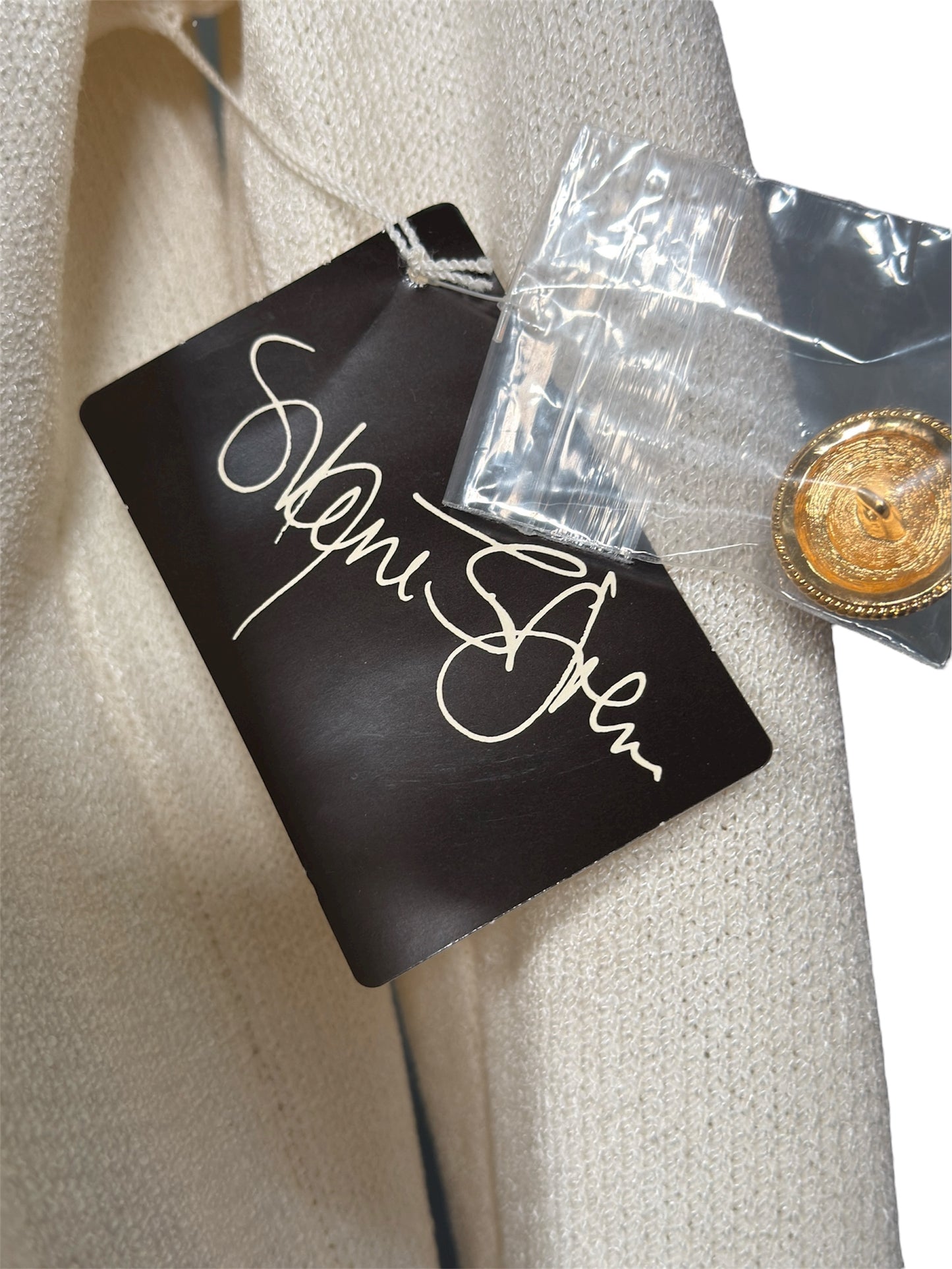 1980s St John Basics Cream Deadstock Knit Cardigan