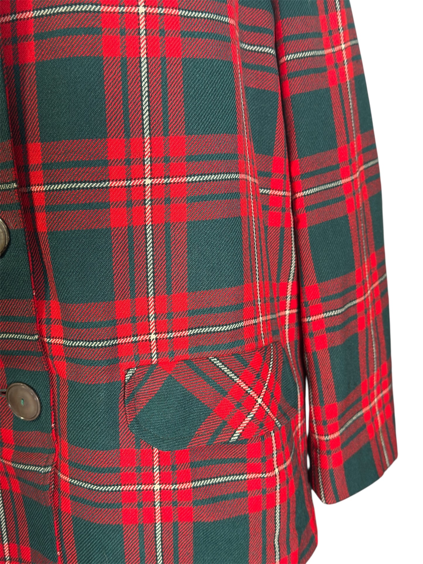 1950s Pendleton 49er Red and Green Plaid Wool Jacket