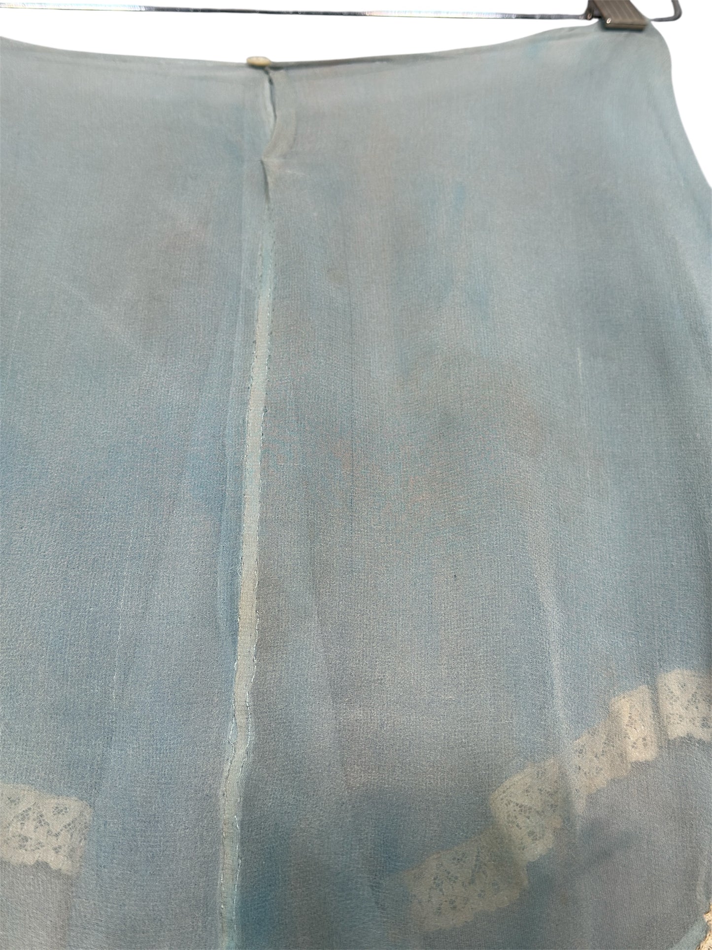 1930s Powder Blue Sheer Tap Pants/Step Ins with Lace Ruffle Trim