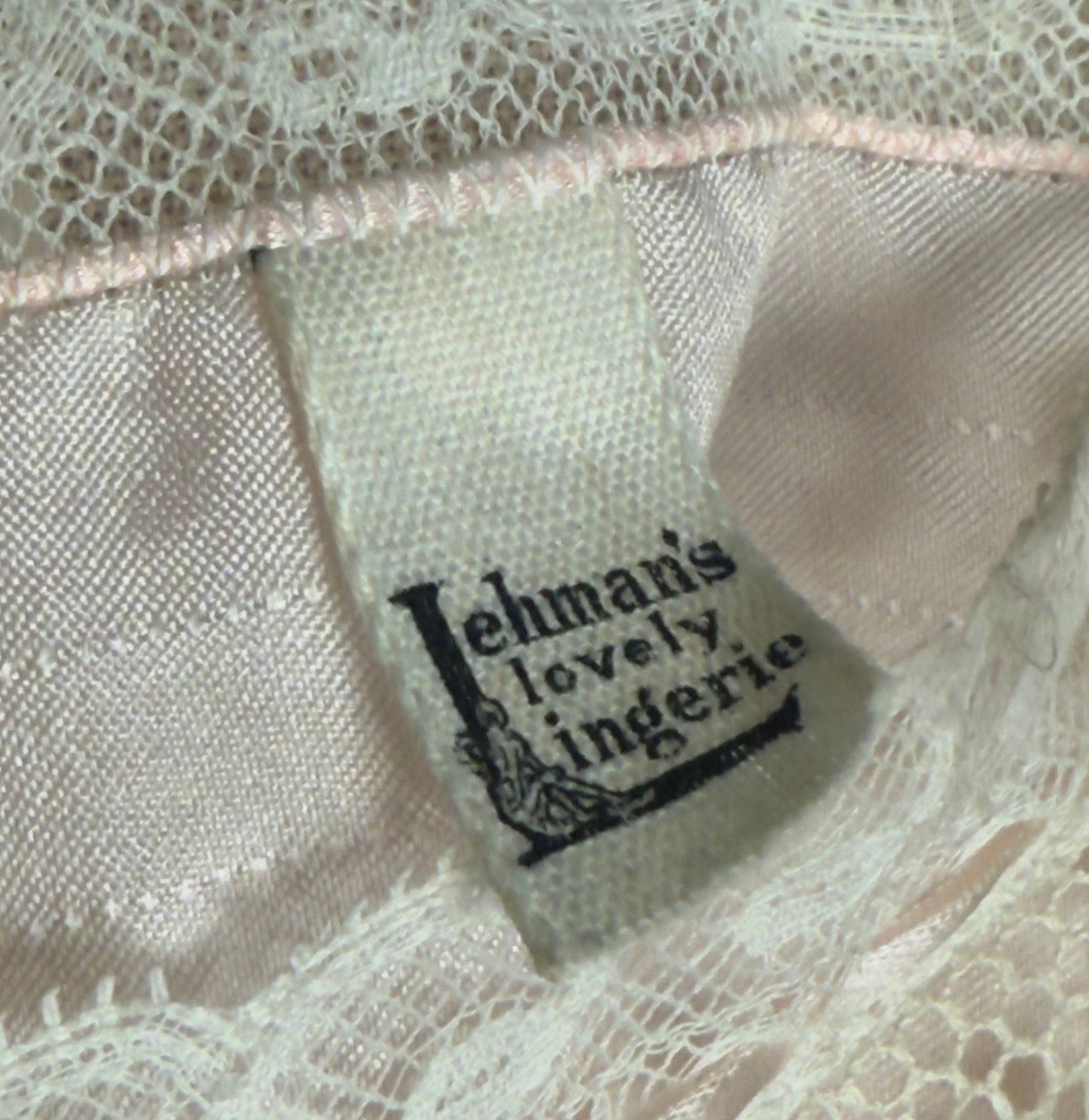 1970s Edwardian Revival Lehman's Lovely Lingerie Pale Pink Lace Trim Camisole Top