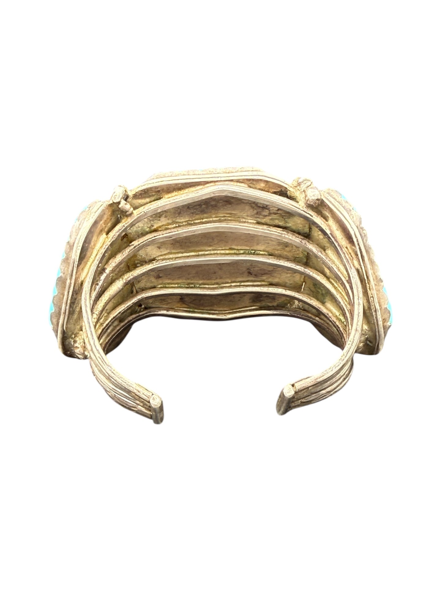 Vintage Navajo Bisbee Turquoise and Silver Cuff Bracelet