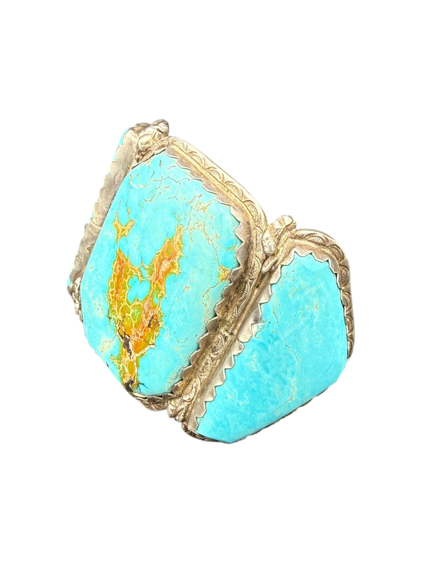 Vintage Navajo Bisbee Turquoise and Silver Cuff Bracelet