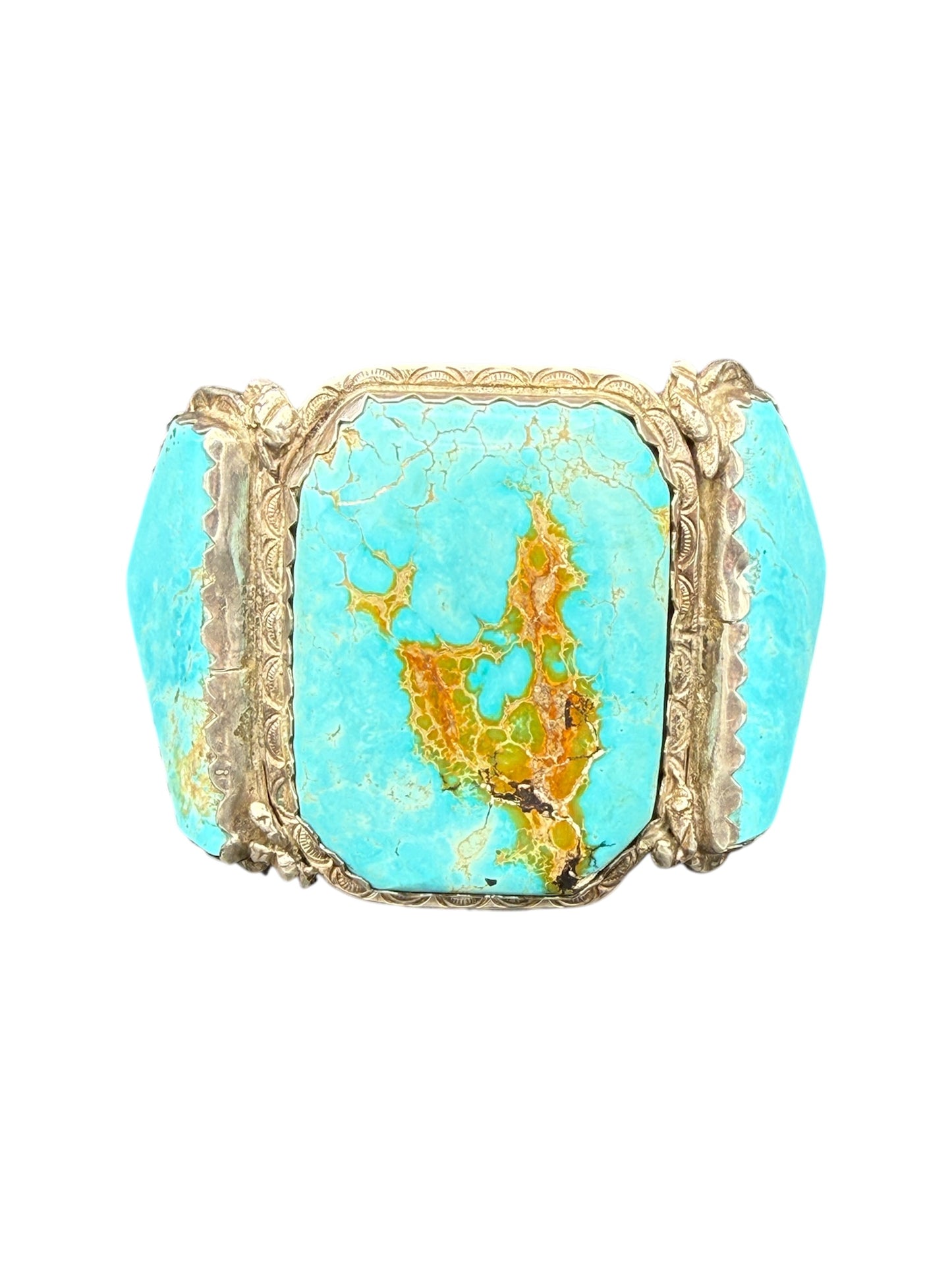 Vintage Navajo Bisbee Turquoise and Silver Cuff Bracelet