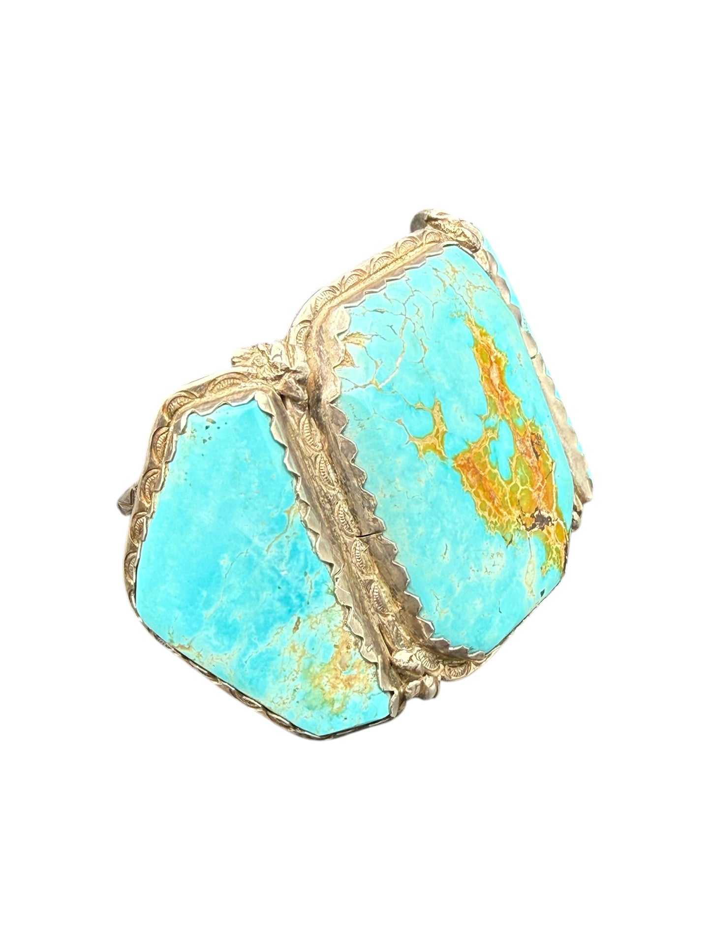 Vintage Navajo Bisbee Turquoise and Silver Cuff Bracelet