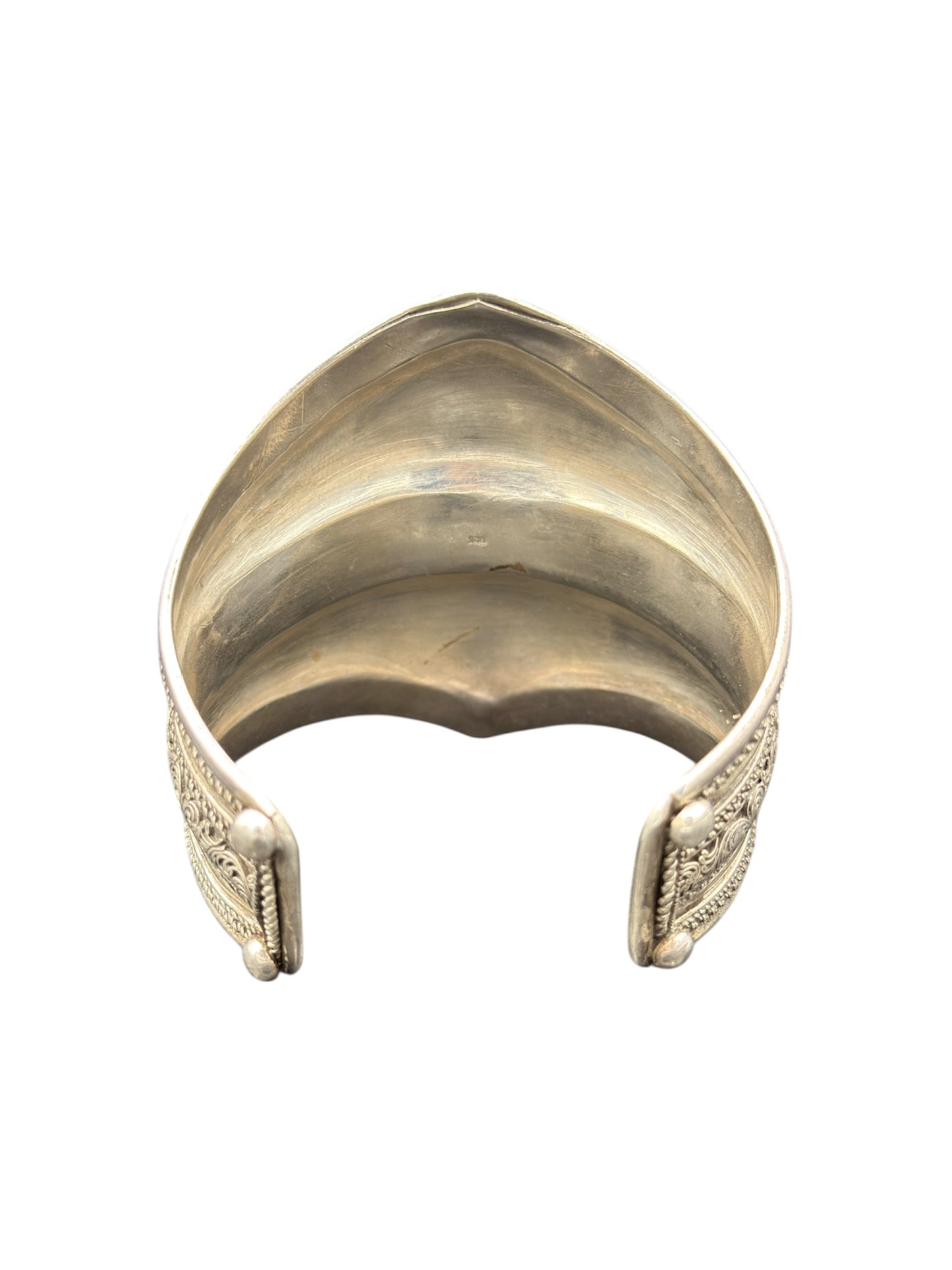 Vintage Silver 925 Repoussé Cuff Bracelet