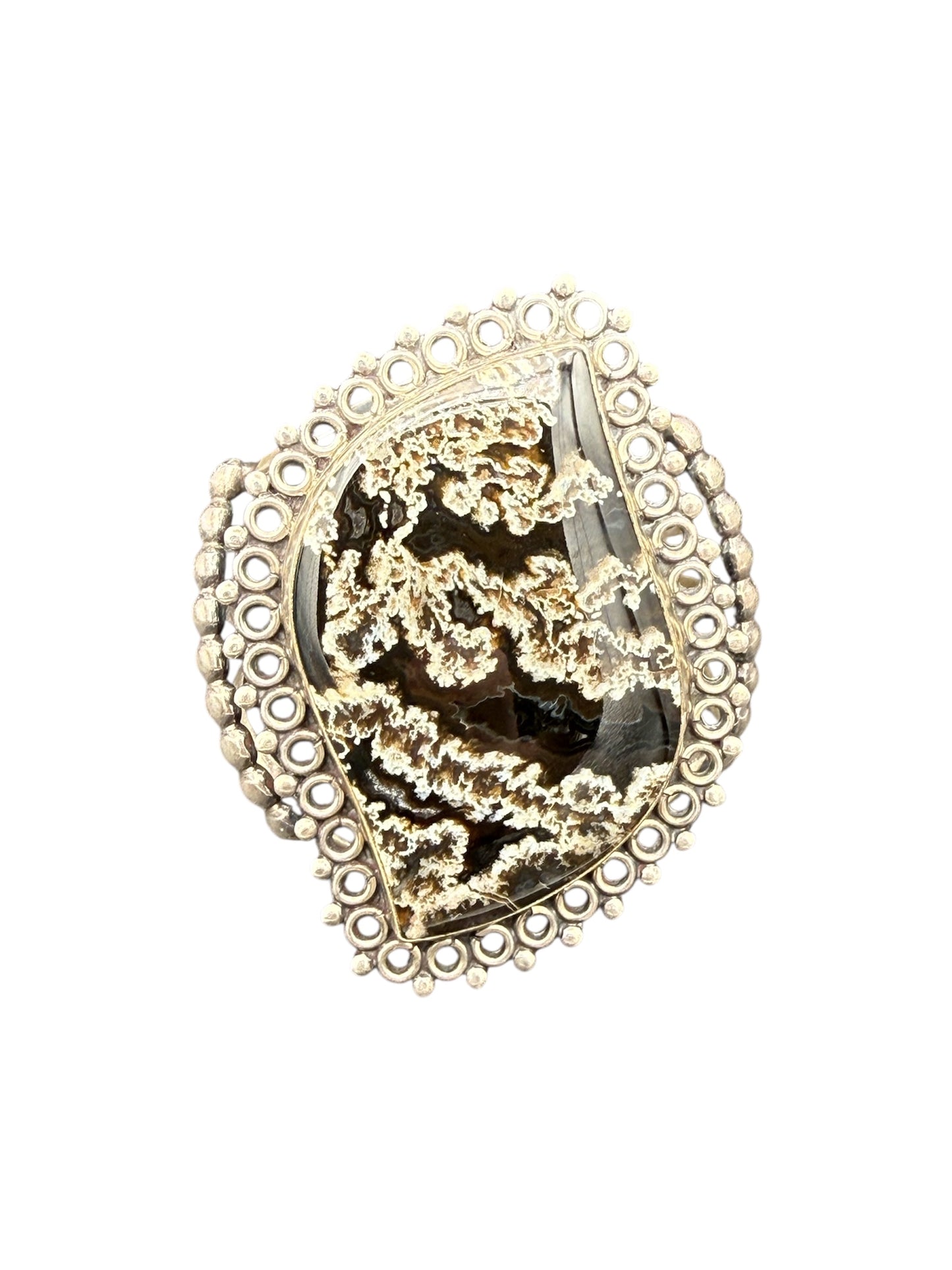 Sterling Silver 925 Statement Cuff Bracelet With Zebra Jasper Stone