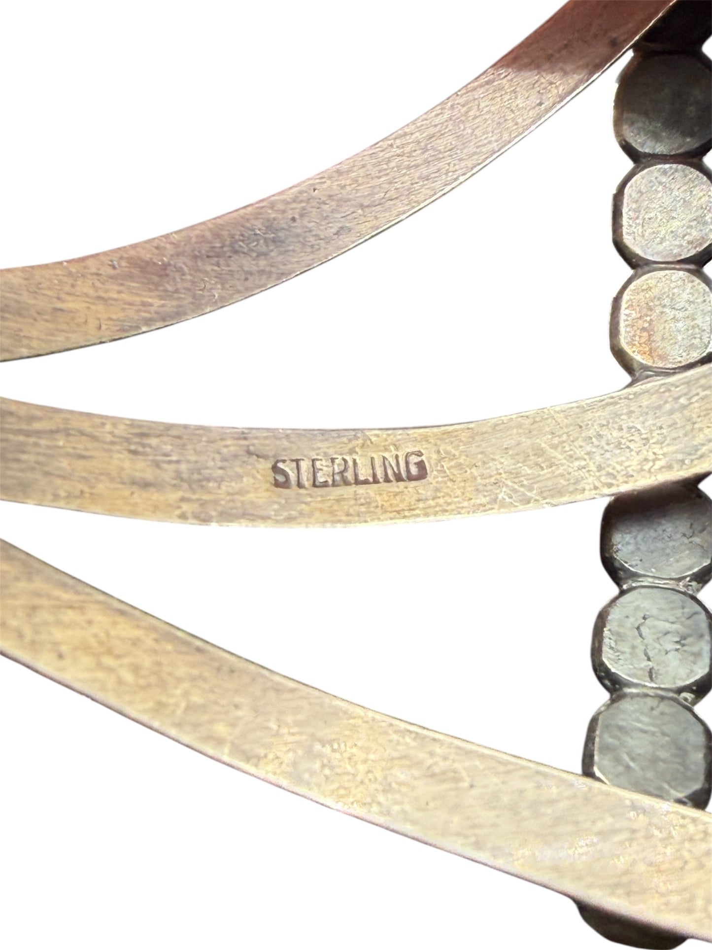 Sterling Silver 925 Statement Cuff Bracelet With Zebra Jasper Stone