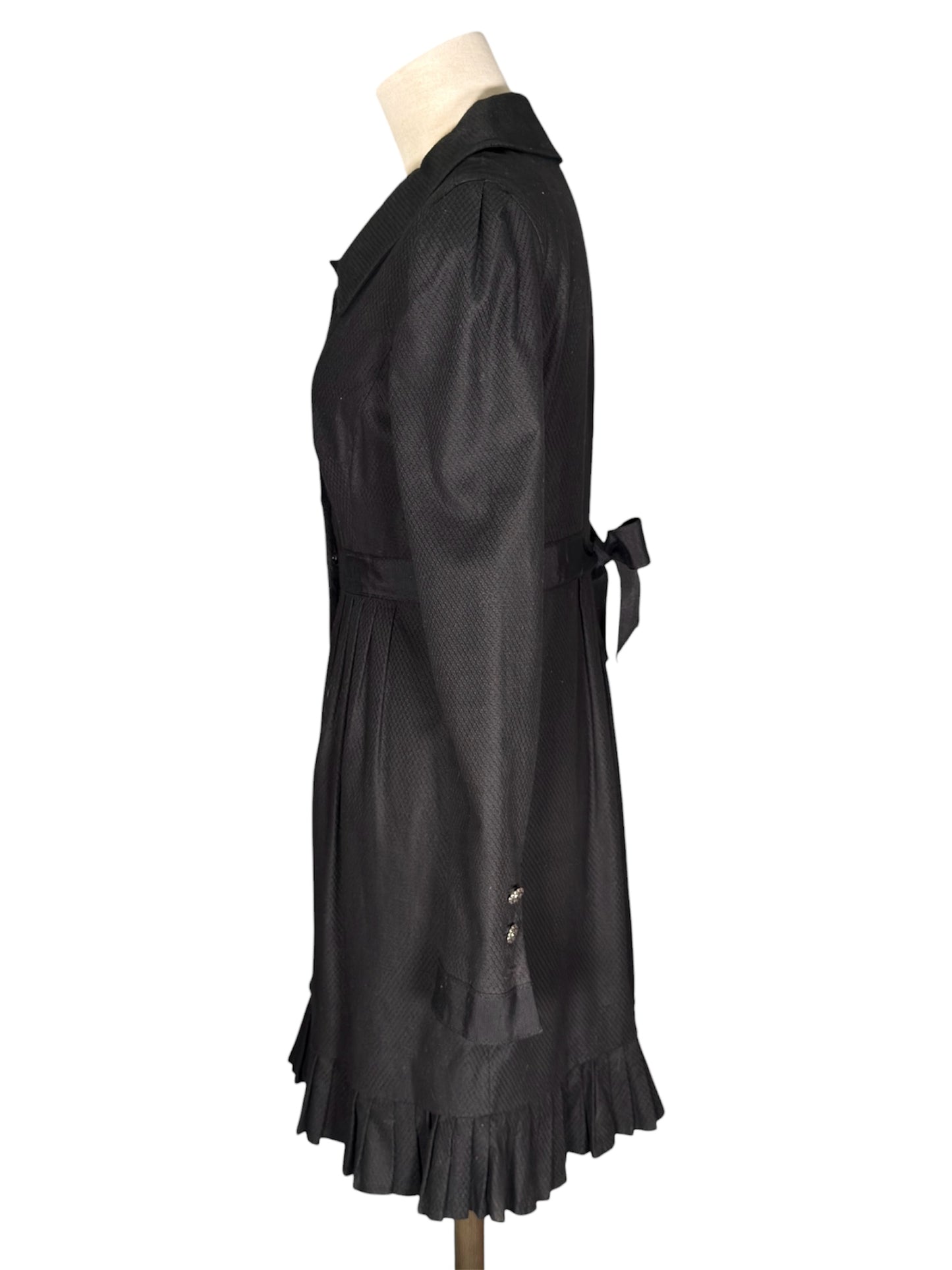 Modern Betsey Johnson Collection Black Textured Fit And Flare Dress/Jacket