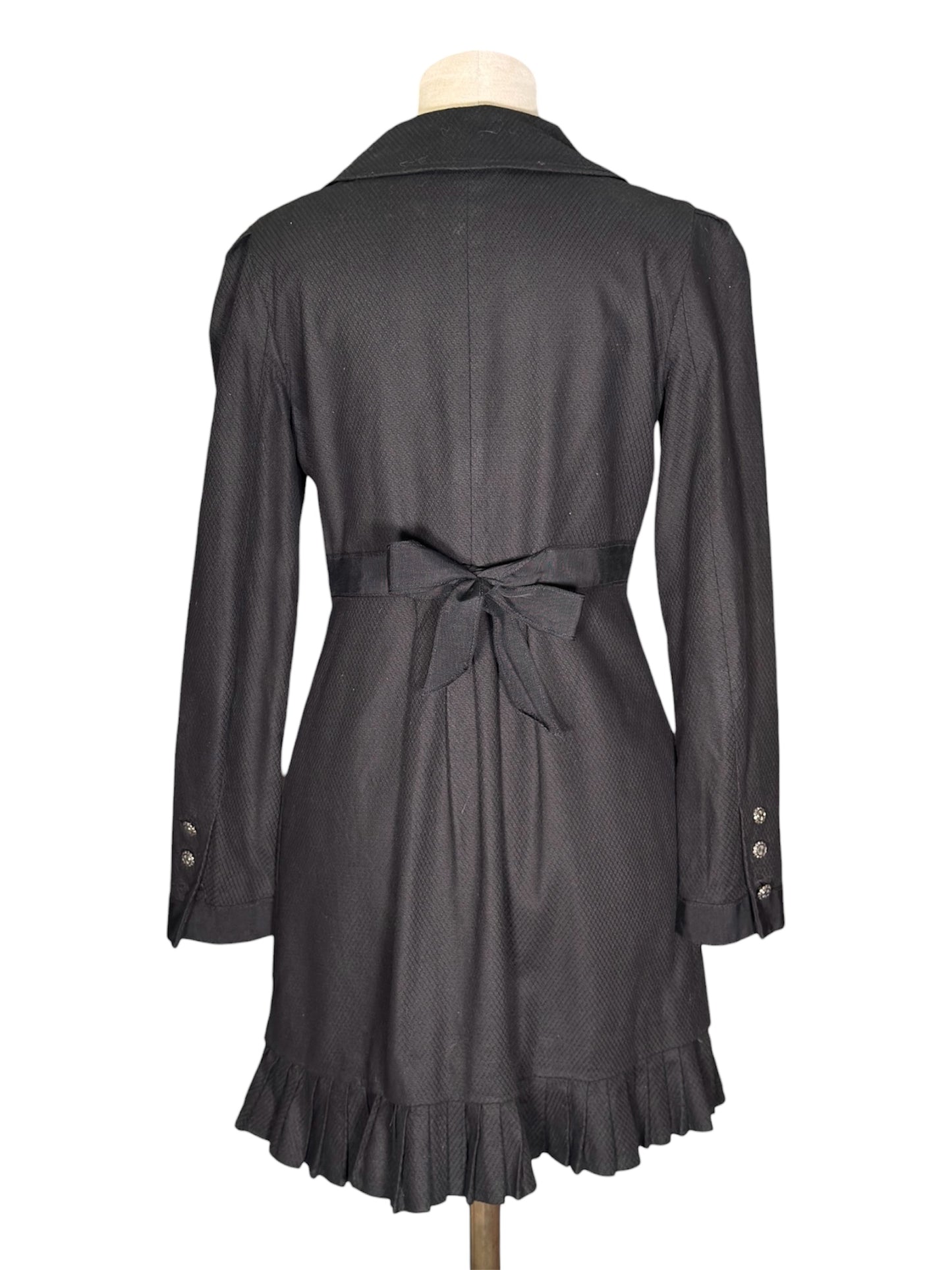 Modern Betsey Johnson Collection Black Textured Fit And Flare Dress/Jacket