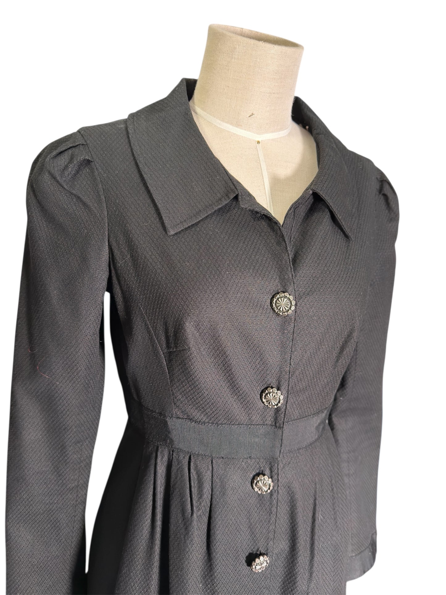 Modern Betsey Johnson Collection Black Textured Fit And Flare Dress/Jacket