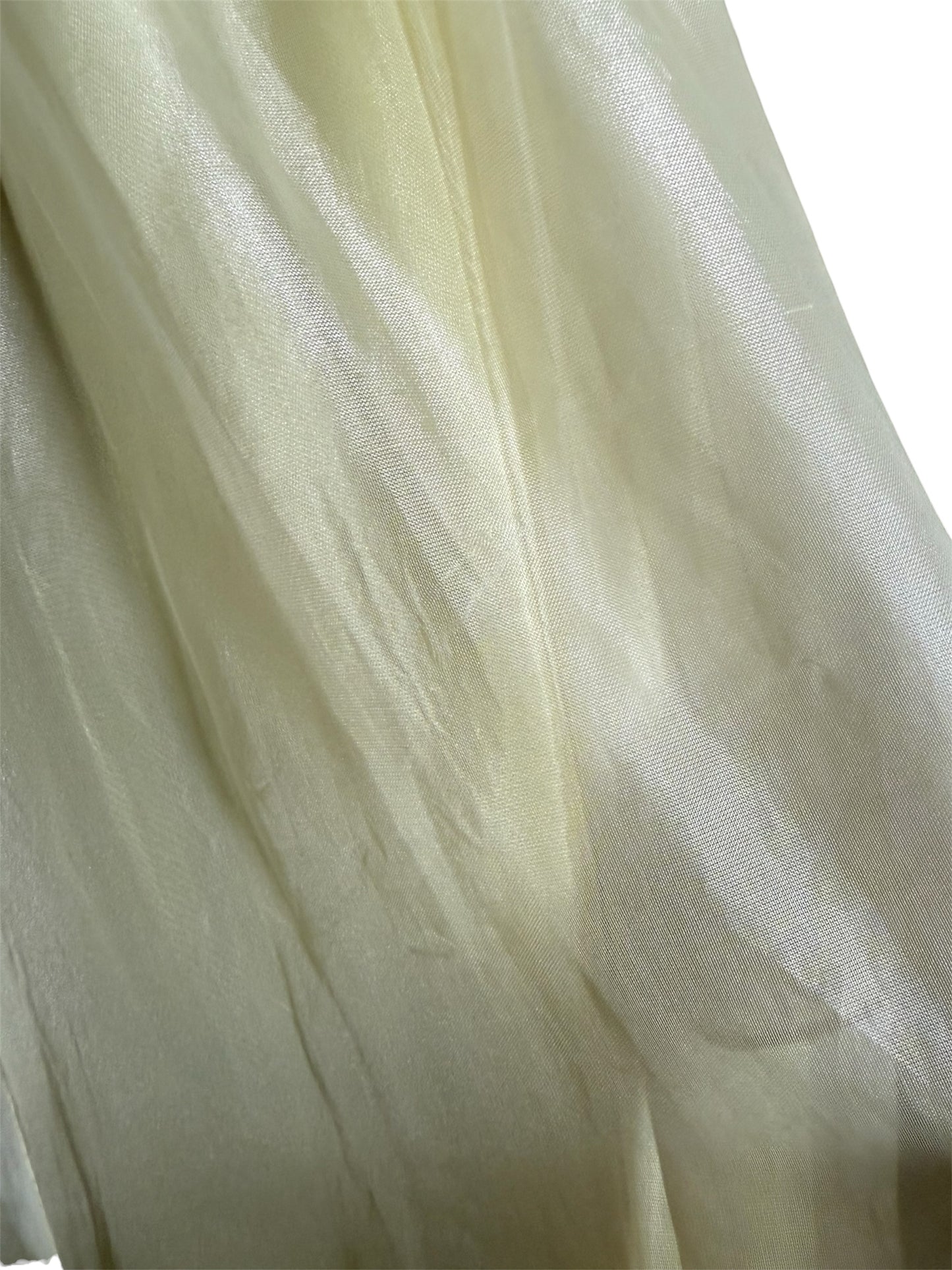 1970s Emma Domb Ruffled Sheer Yellow Maxi Gown