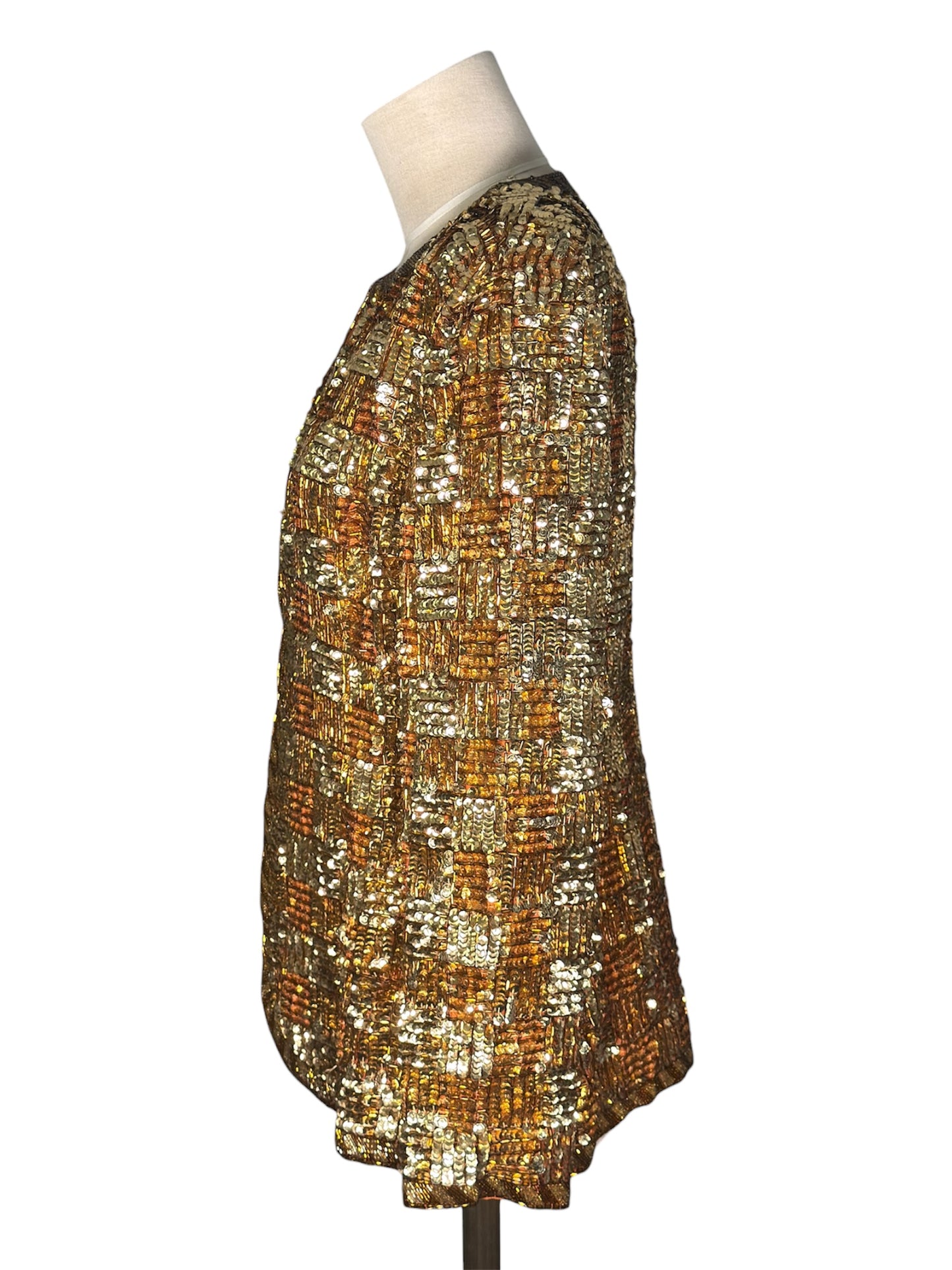 1980s Bill Blass Sequin Silk Evening Jacket