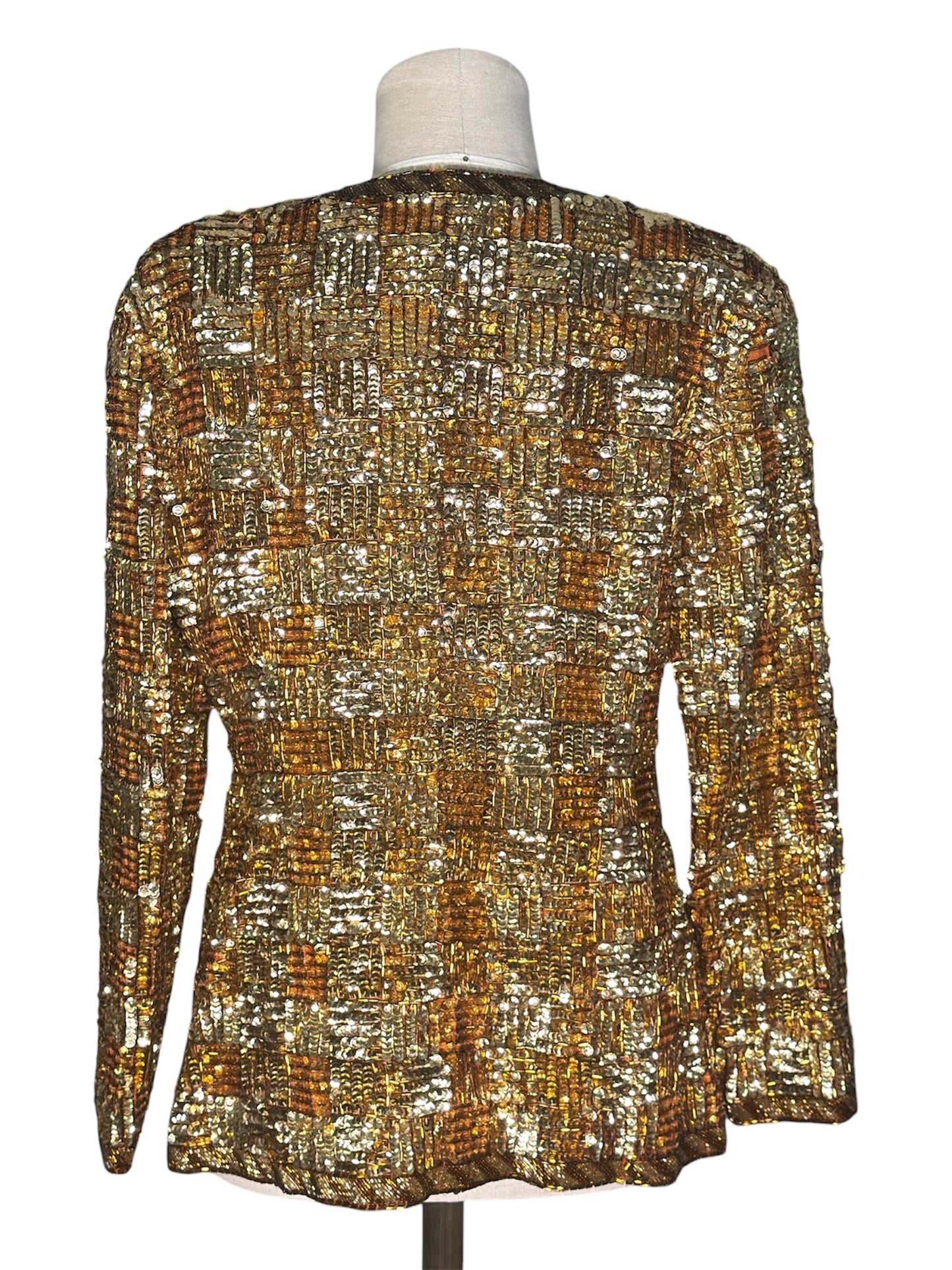 1980s Bill Blass Sequin Silk Evening Jacket