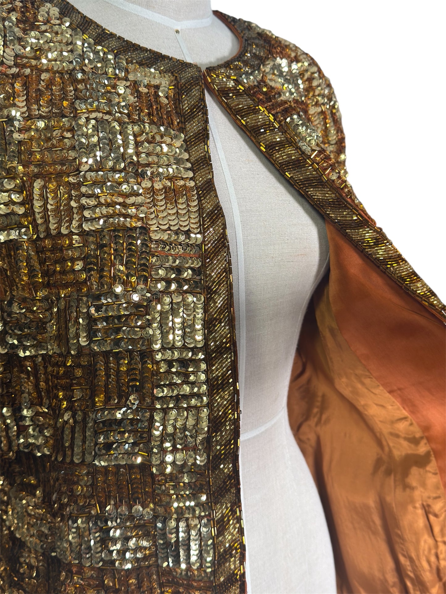 1980s Bill Blass Sequin Silk Evening Jacket