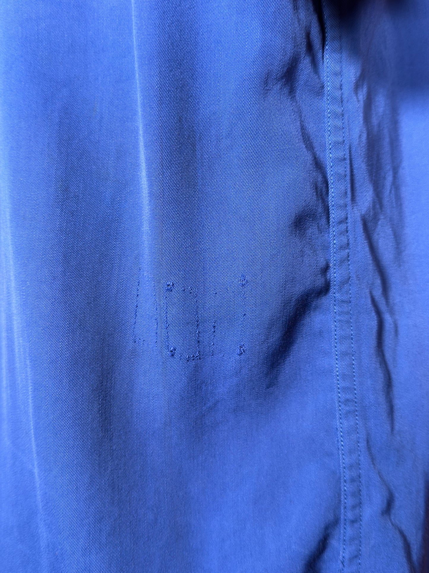 1950s Nat Nast Blue Cotton Bowling Shirt Observatory N.S.G.W. Chainstitch Embroidery