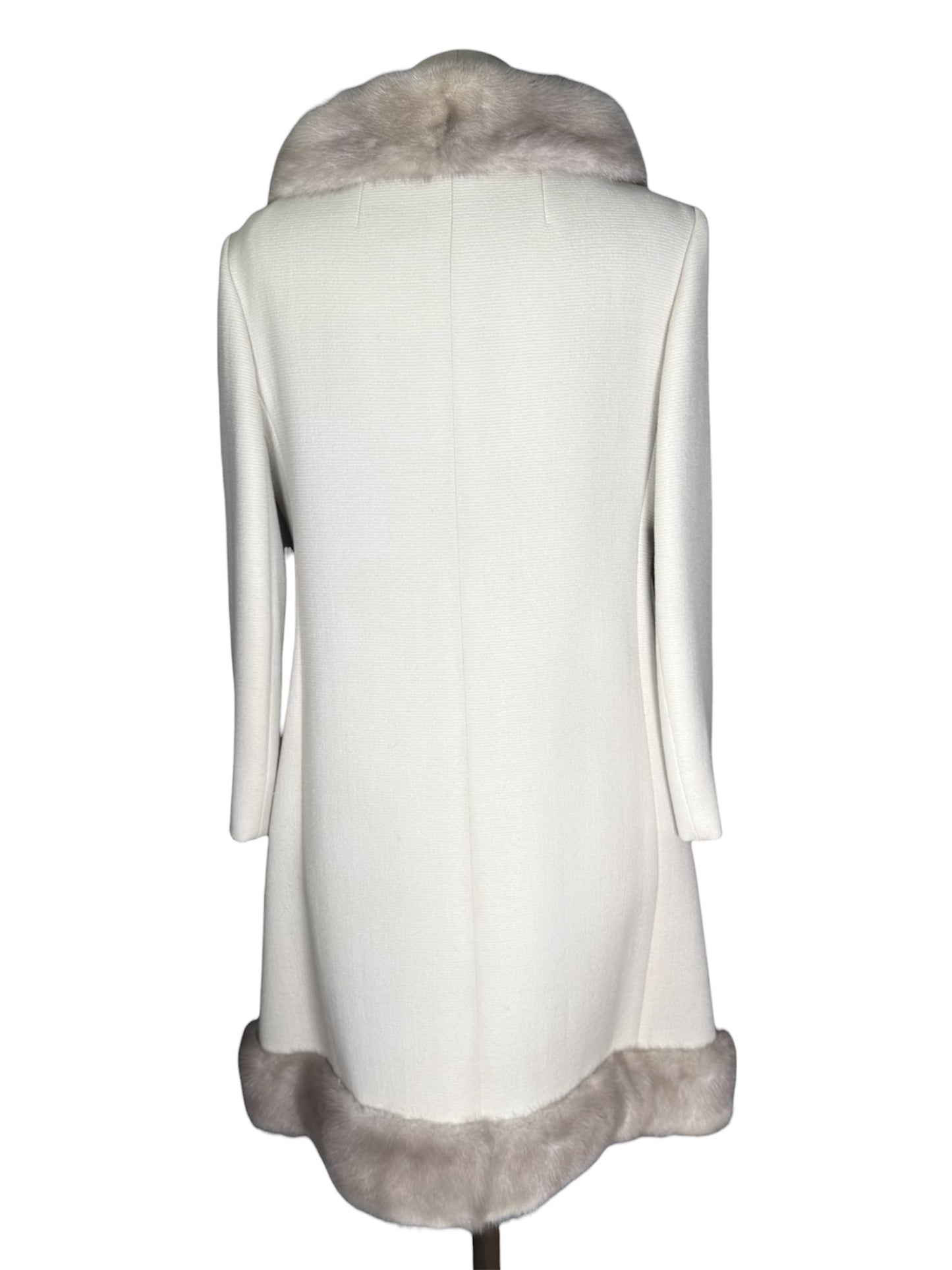 1960s Saks Fifth Avenue Wool And Mink Fur Trim Coat And Hat Set - NWT