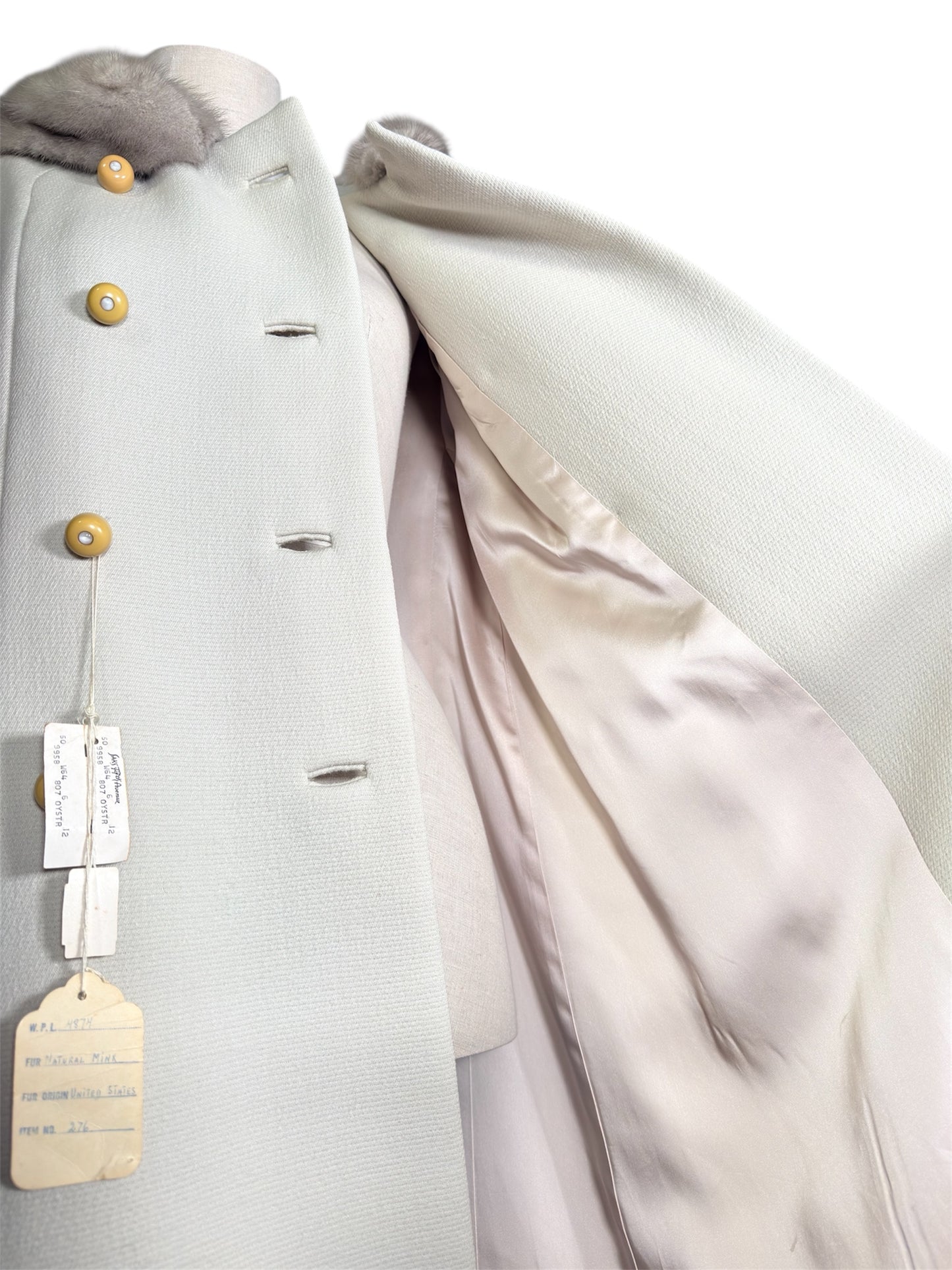 1960s Saks Fifth Avenue Wool And Mink Fur Trim Coat And Hat Set - NWT