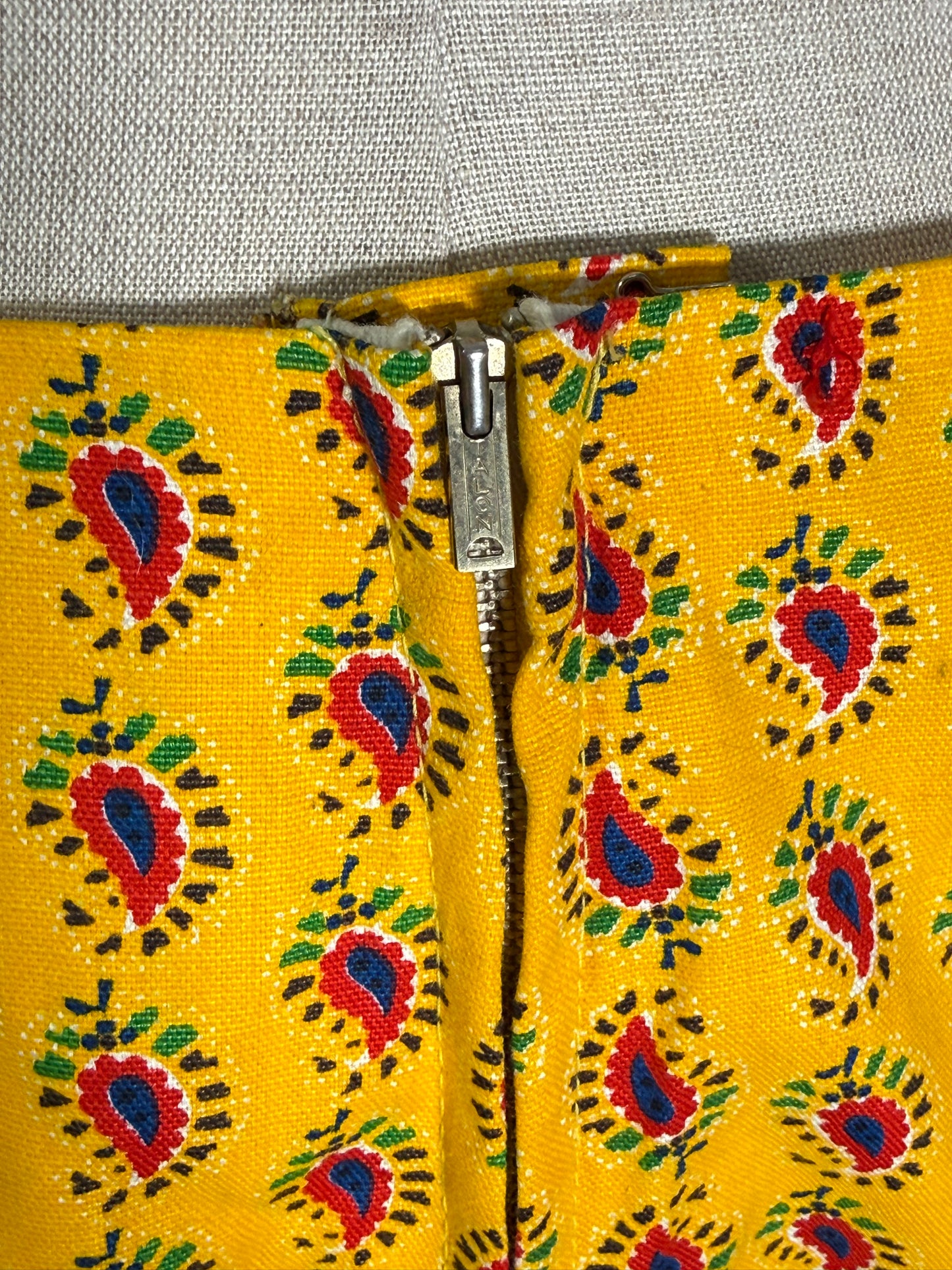 1960s Two Piece Bikini Set Cotton Paisley Print