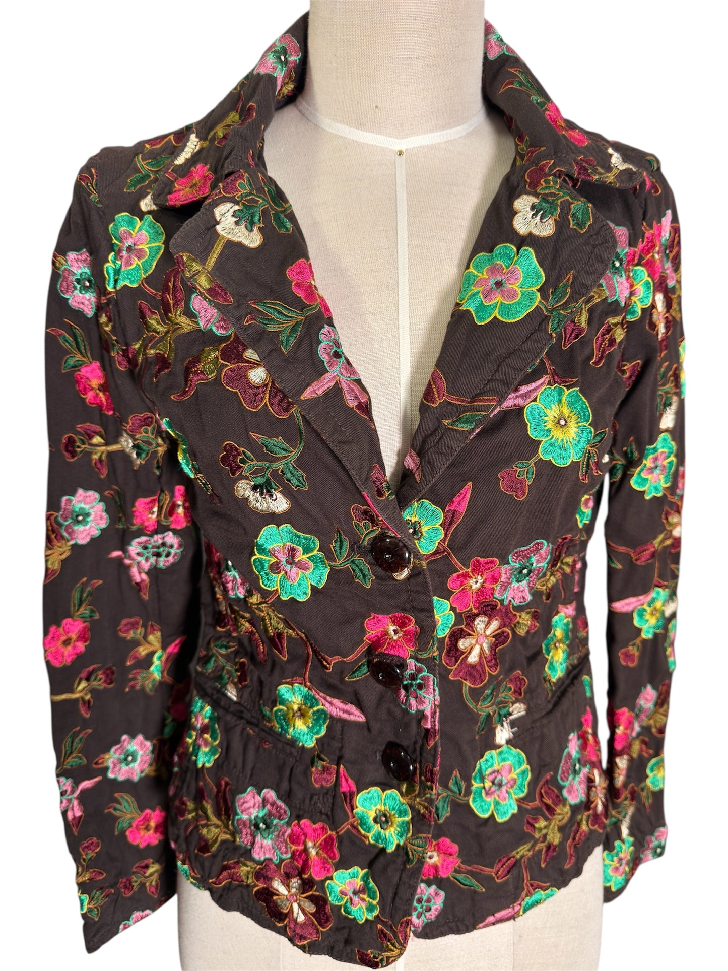 Modern Johnny Was Embroidered Floral Cotton Jacket