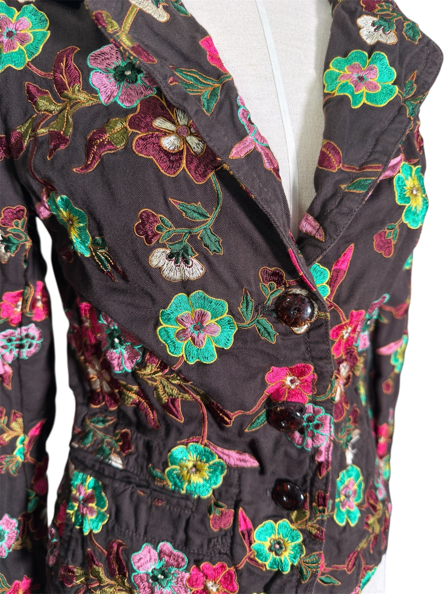 Modern Johnny Was Embroidered Floral Cotton Jacket
